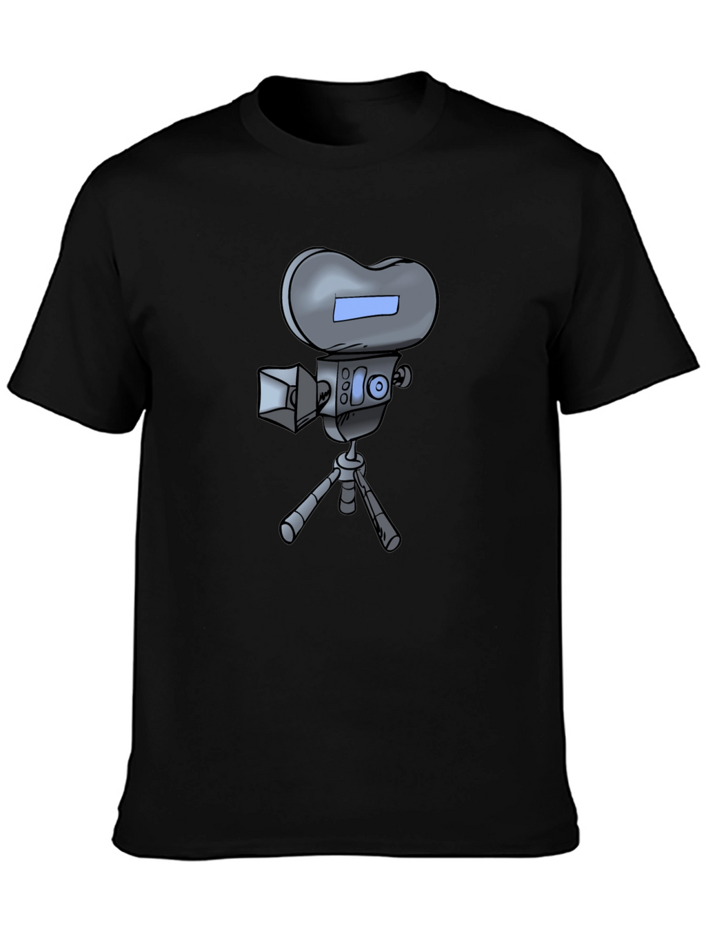 Retro Cartoon Camera T-Shirt - Black
