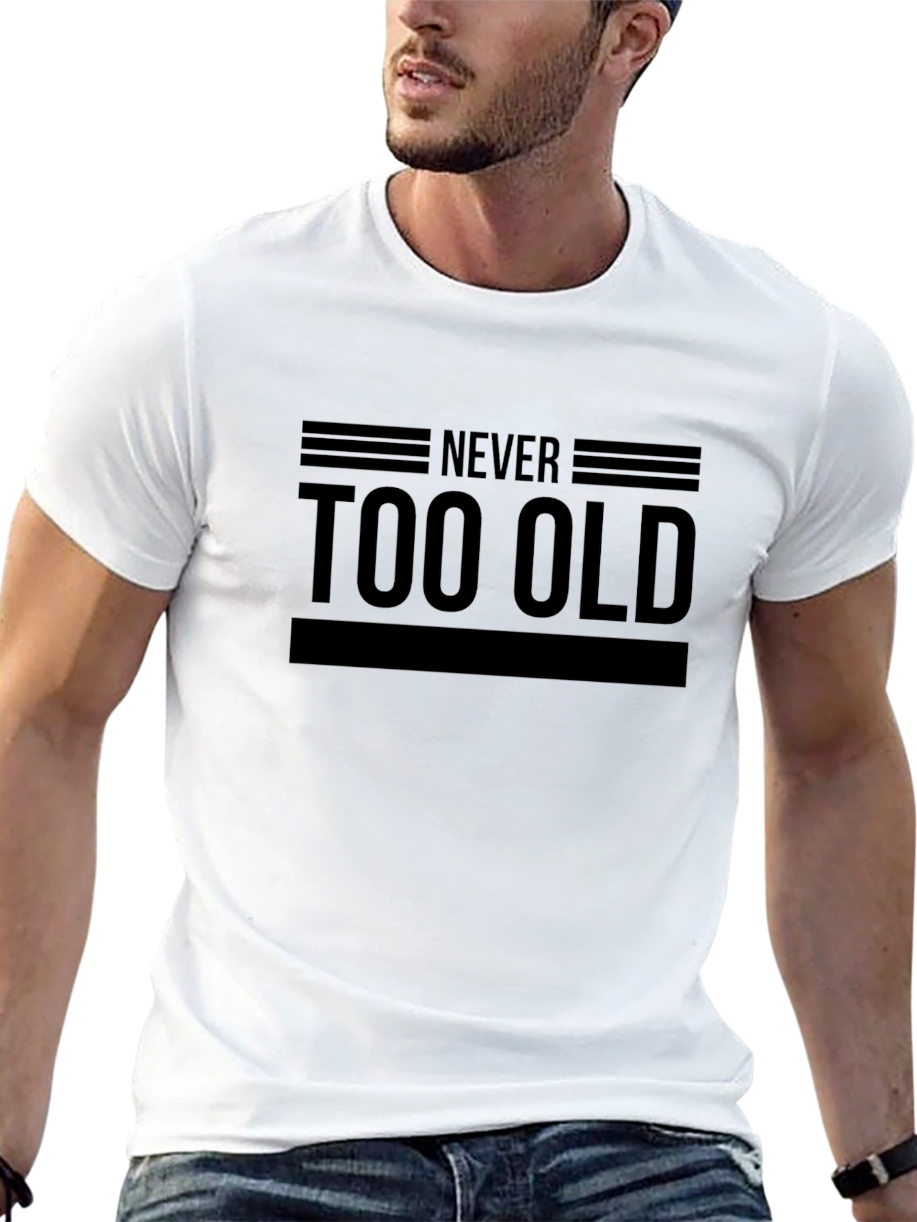 Never Too Old Black Graphic Tee