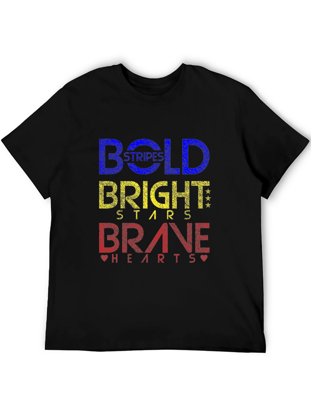 Bold Stripes Bright Stars Brave Hearts Graphic Tee