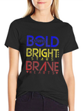Bold Stripes Bright Stars Brave Hearts Graphic Tee