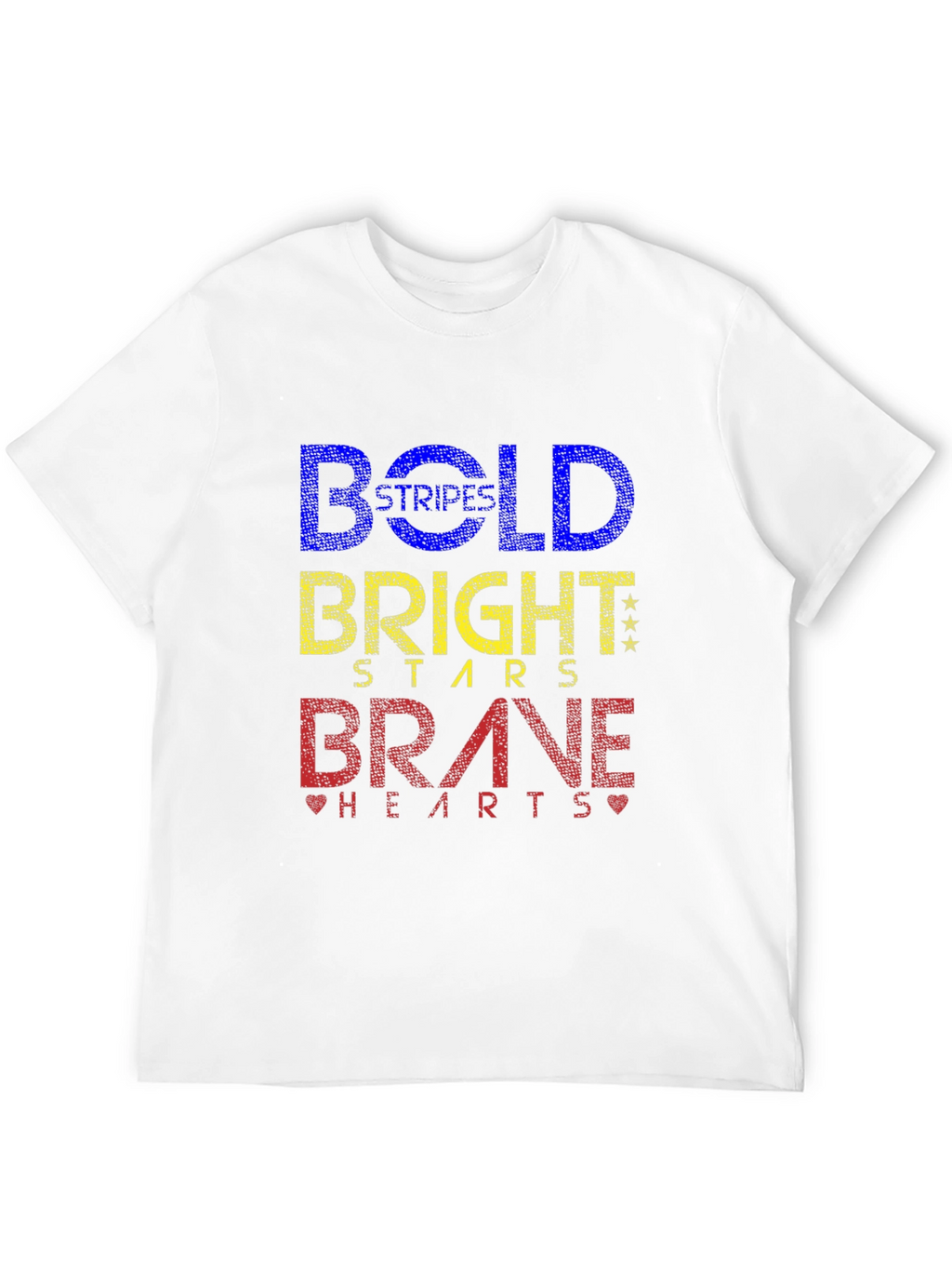 Bold Stripes Bright Stars Brave Hearts Graphic Tee