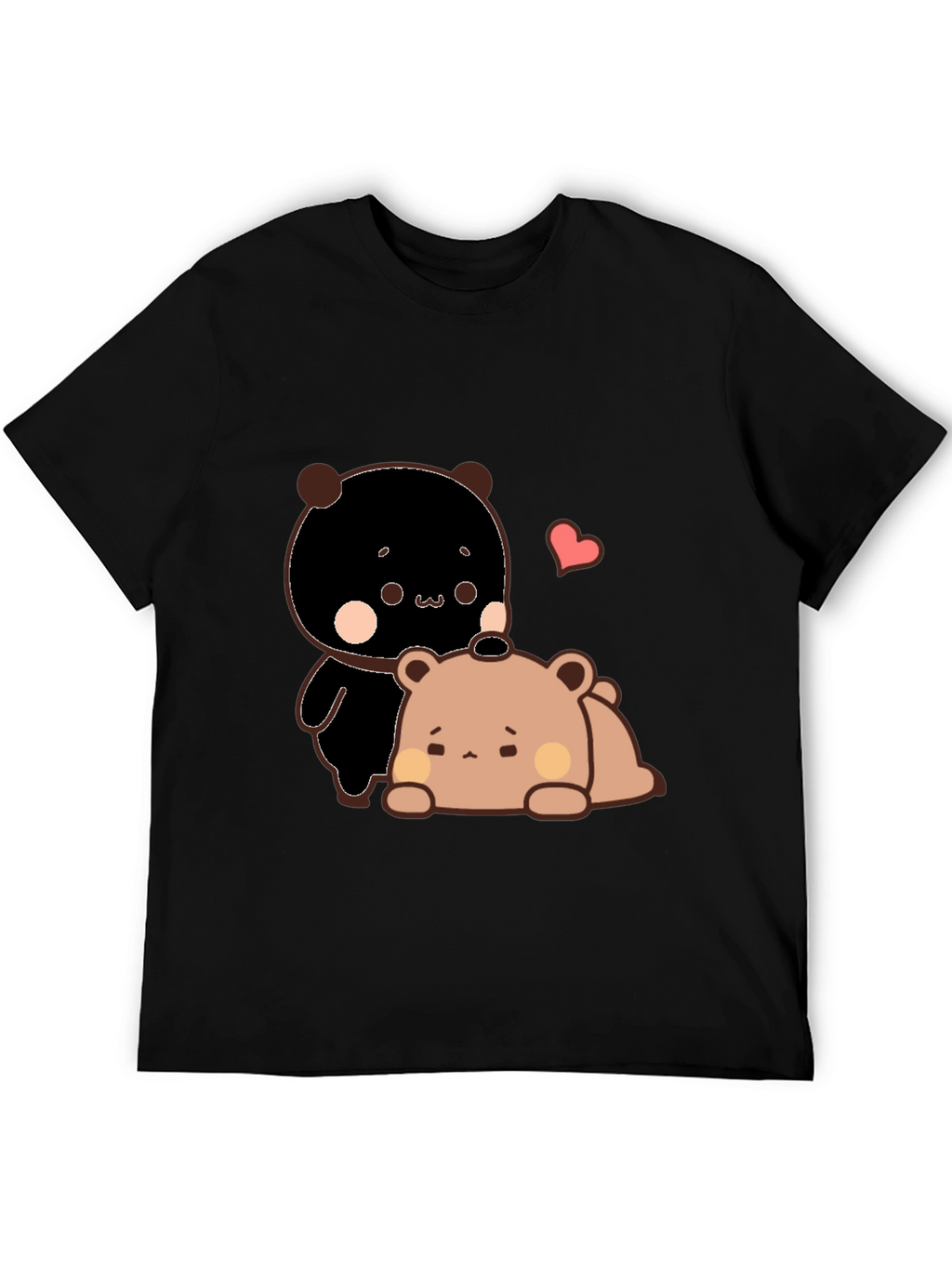 Cute Bear Graphic Black T-Shirt