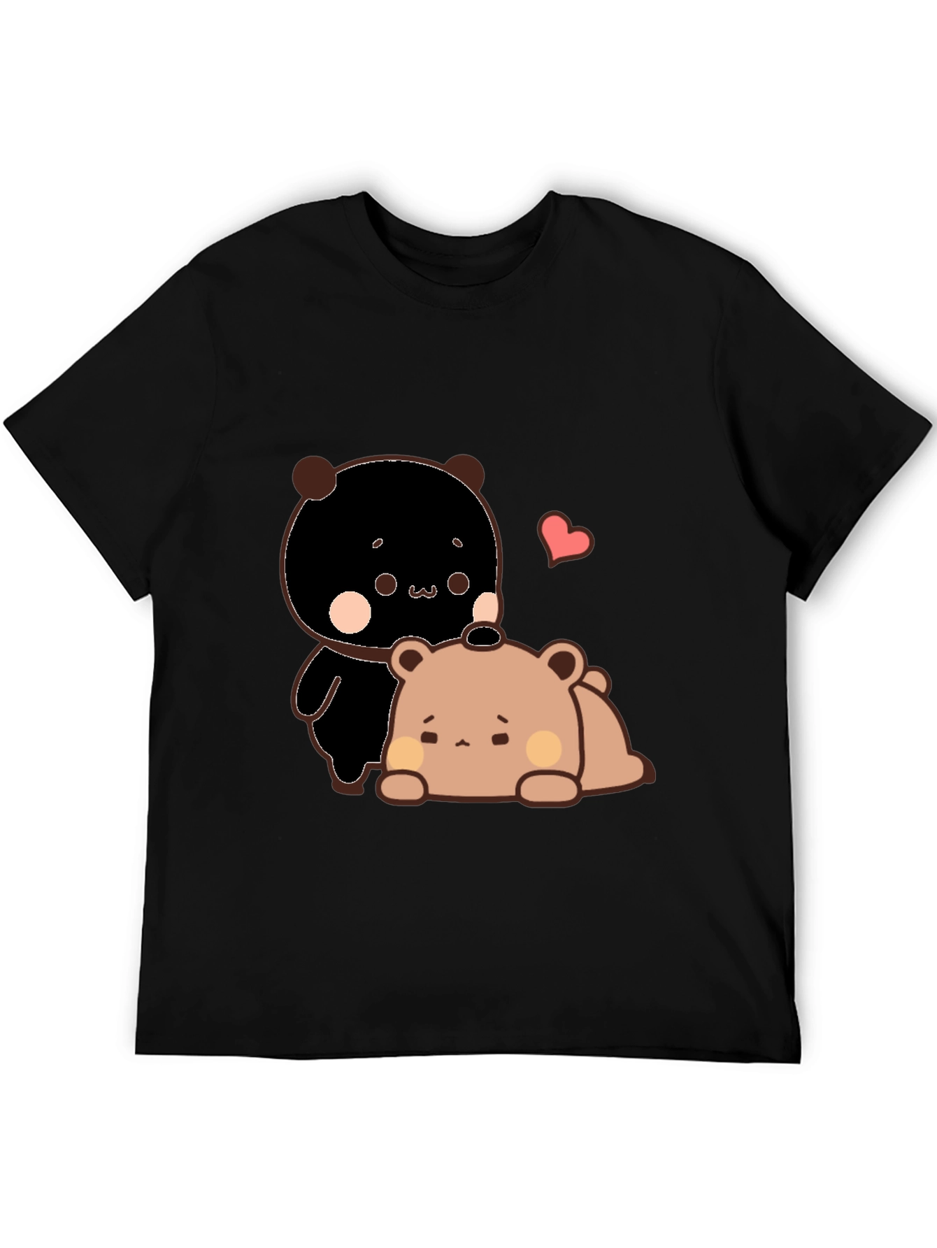 Cute Bear Graphic Black T-Shirt