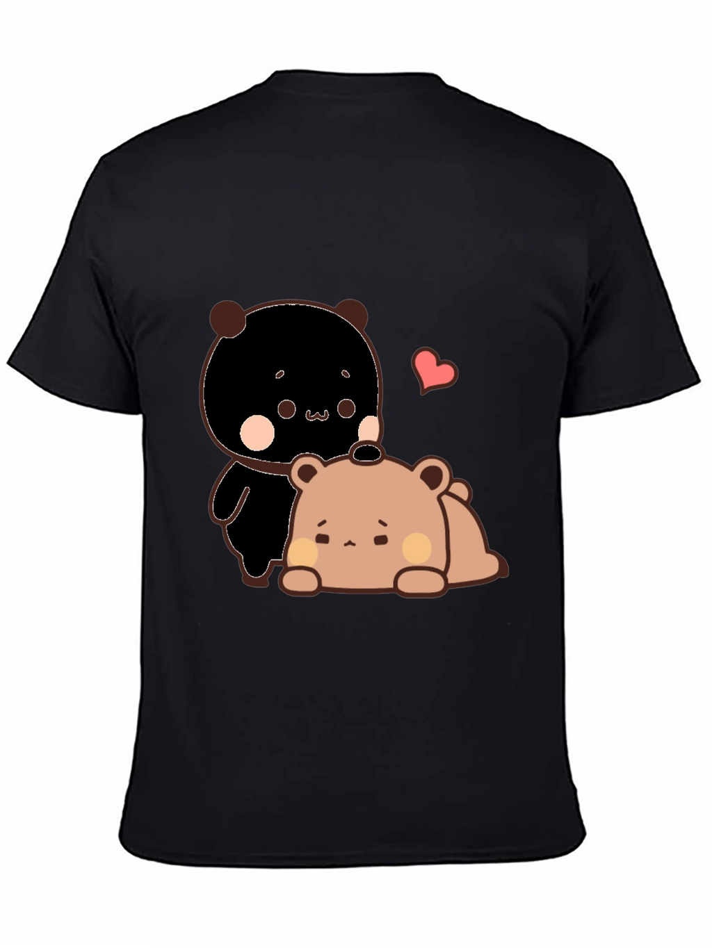 Cute Bear Graphic Black T-Shirt