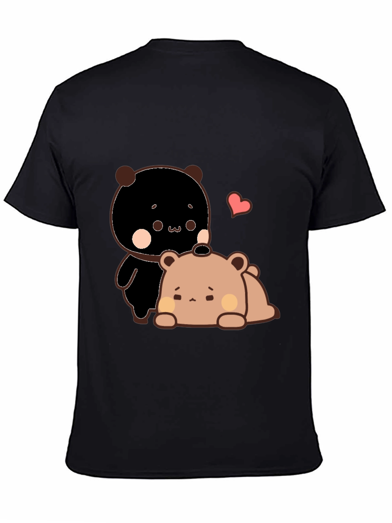 Cute Bear Graphic Black T-Shirt
