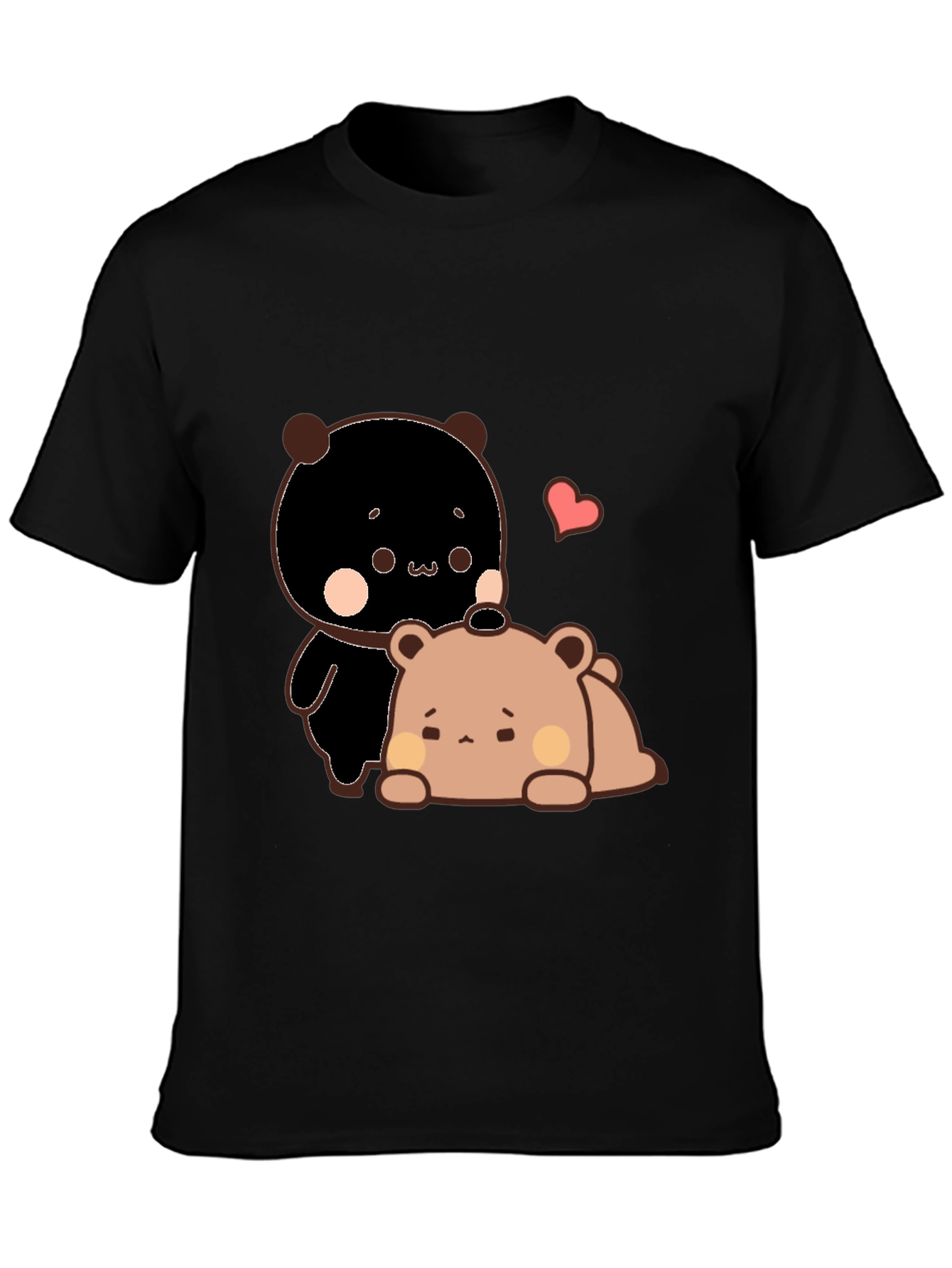 Cute Bear Graphic Black T-Shirt