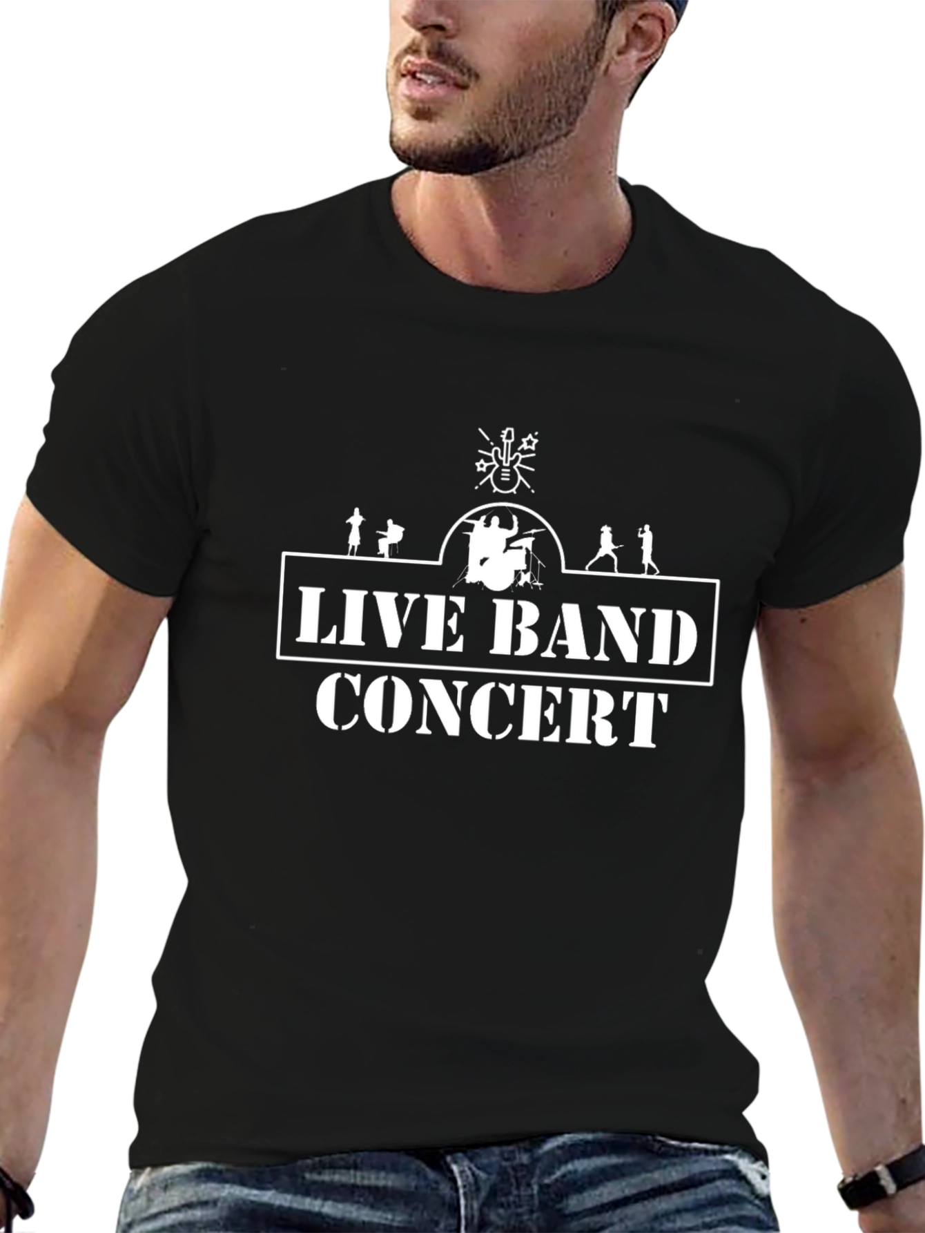 Live Band Concert T-Shirt - Black
