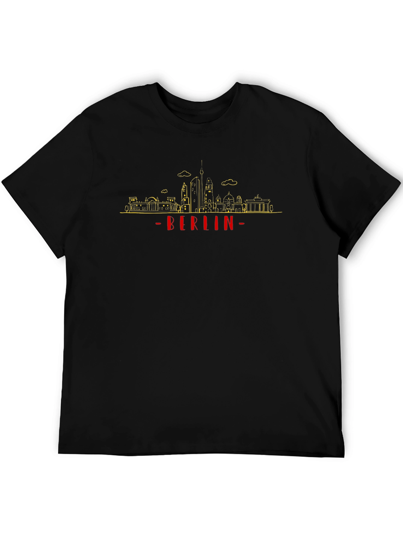Berlin Skyline Graphic Tee - Black Cotton T-Shirt