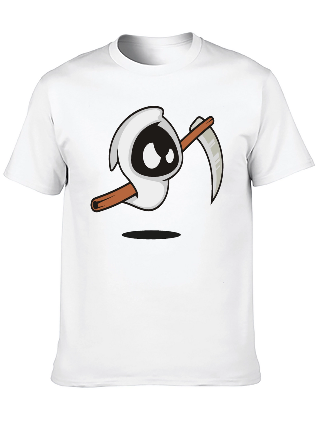 Cartoon Grim Reaper Graphic T-Shirt - Black Tee