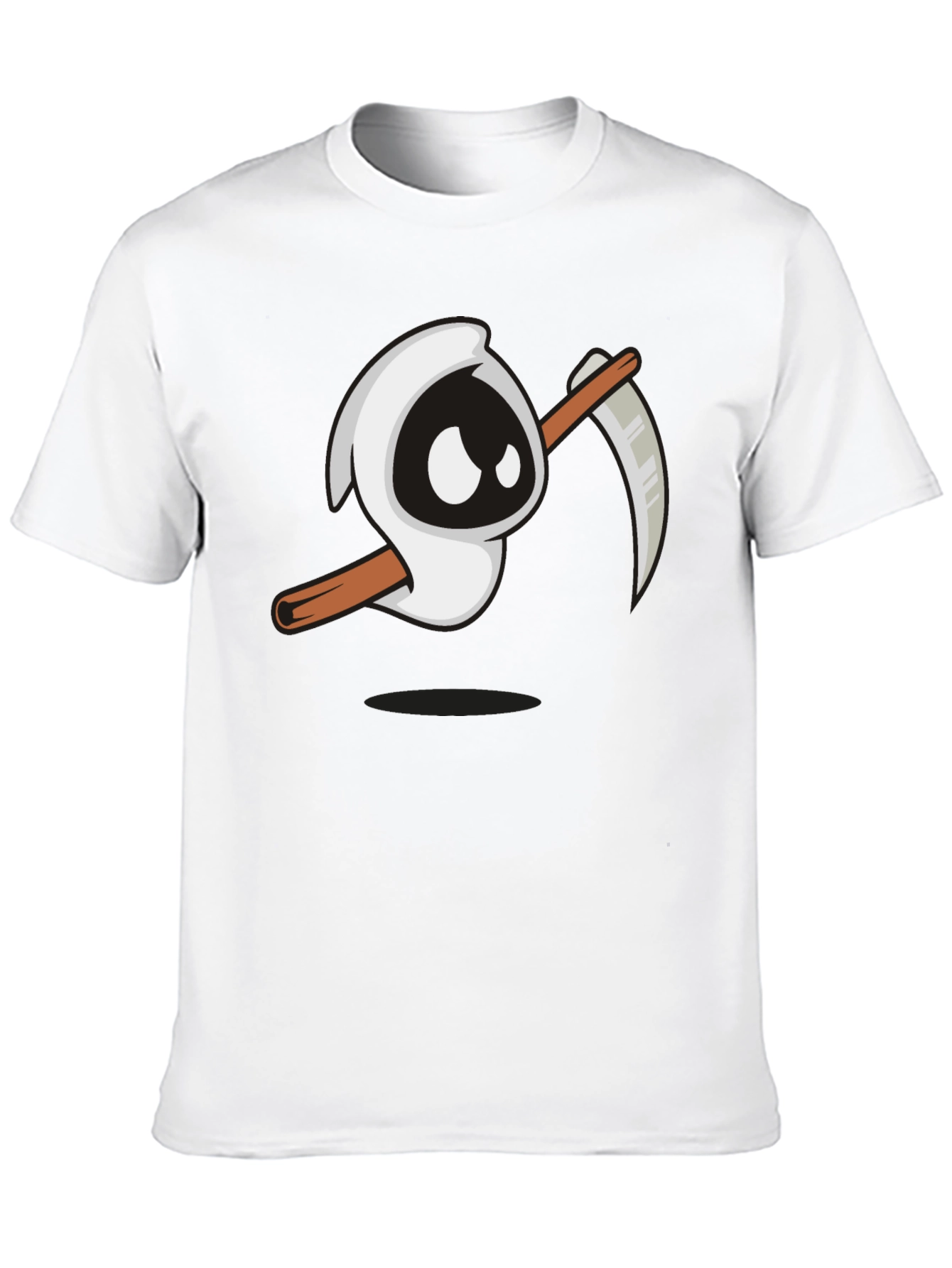 Cartoon Grim Reaper Graphic T-Shirt - Black Tee