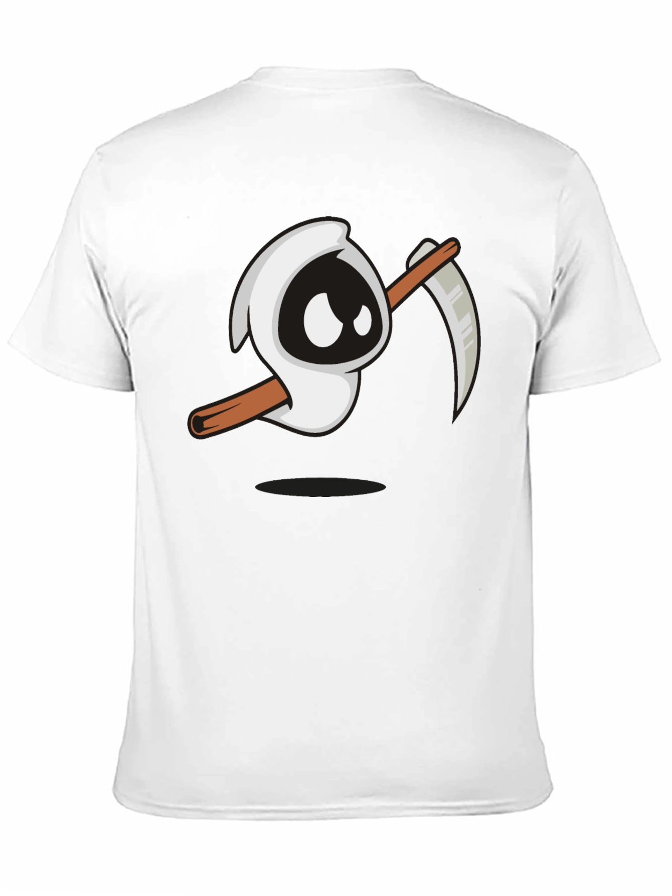 Cartoon Grim Reaper Graphic T-Shirt - Black Tee