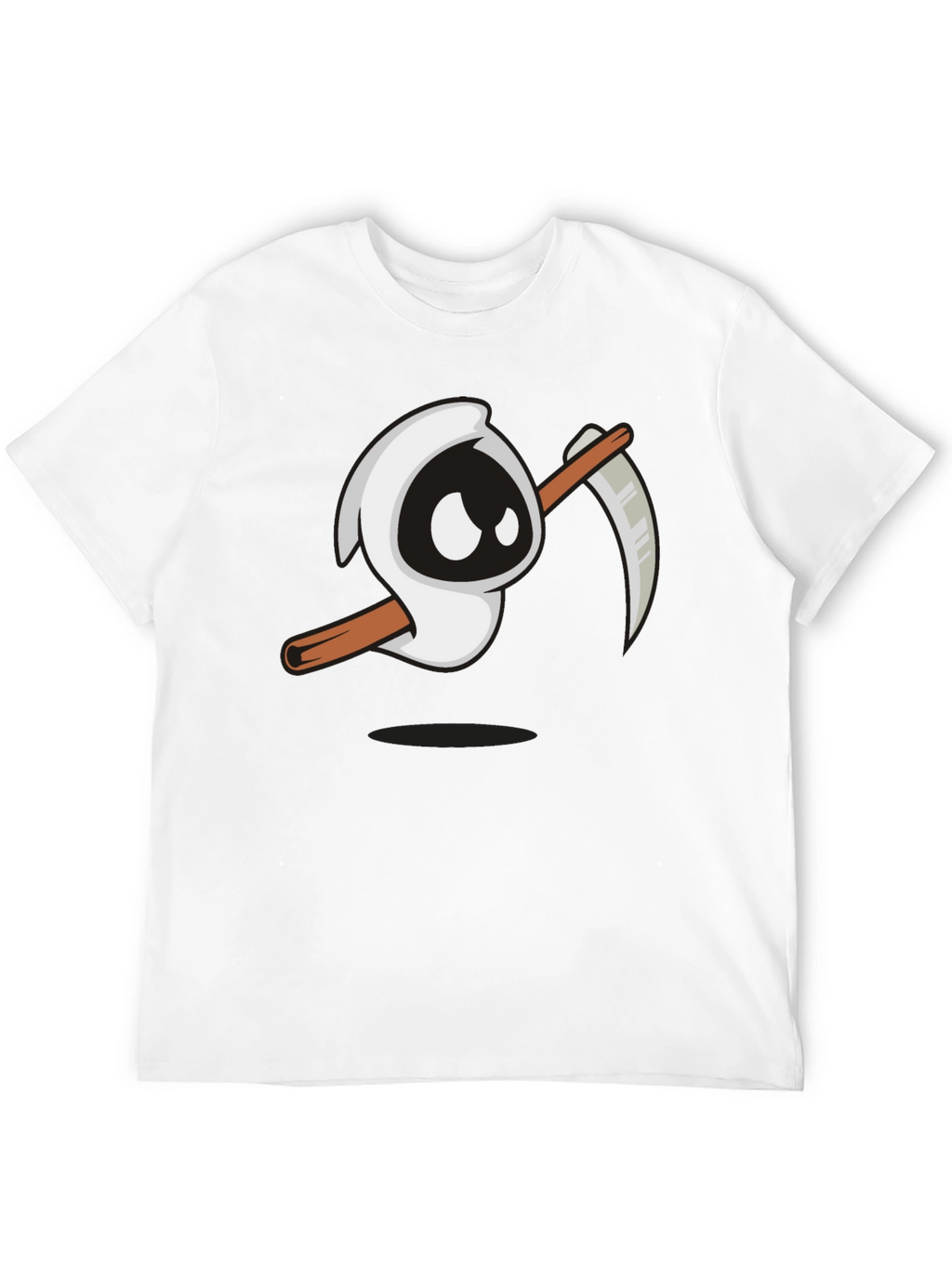 Cartoon Grim Reaper Graphic T-Shirt - Black Tee