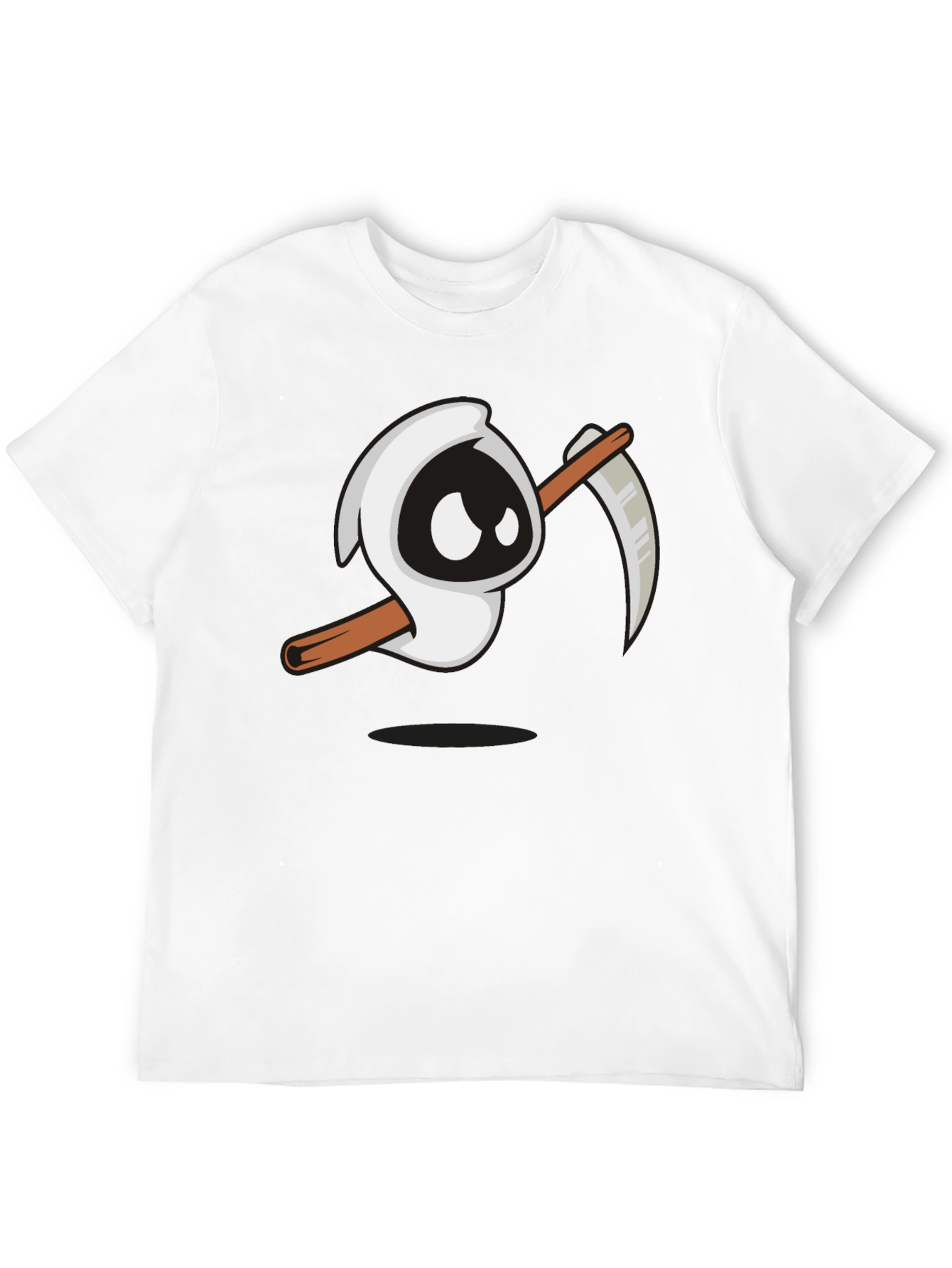Cartoon Grim Reaper Graphic T-Shirt - Black Tee