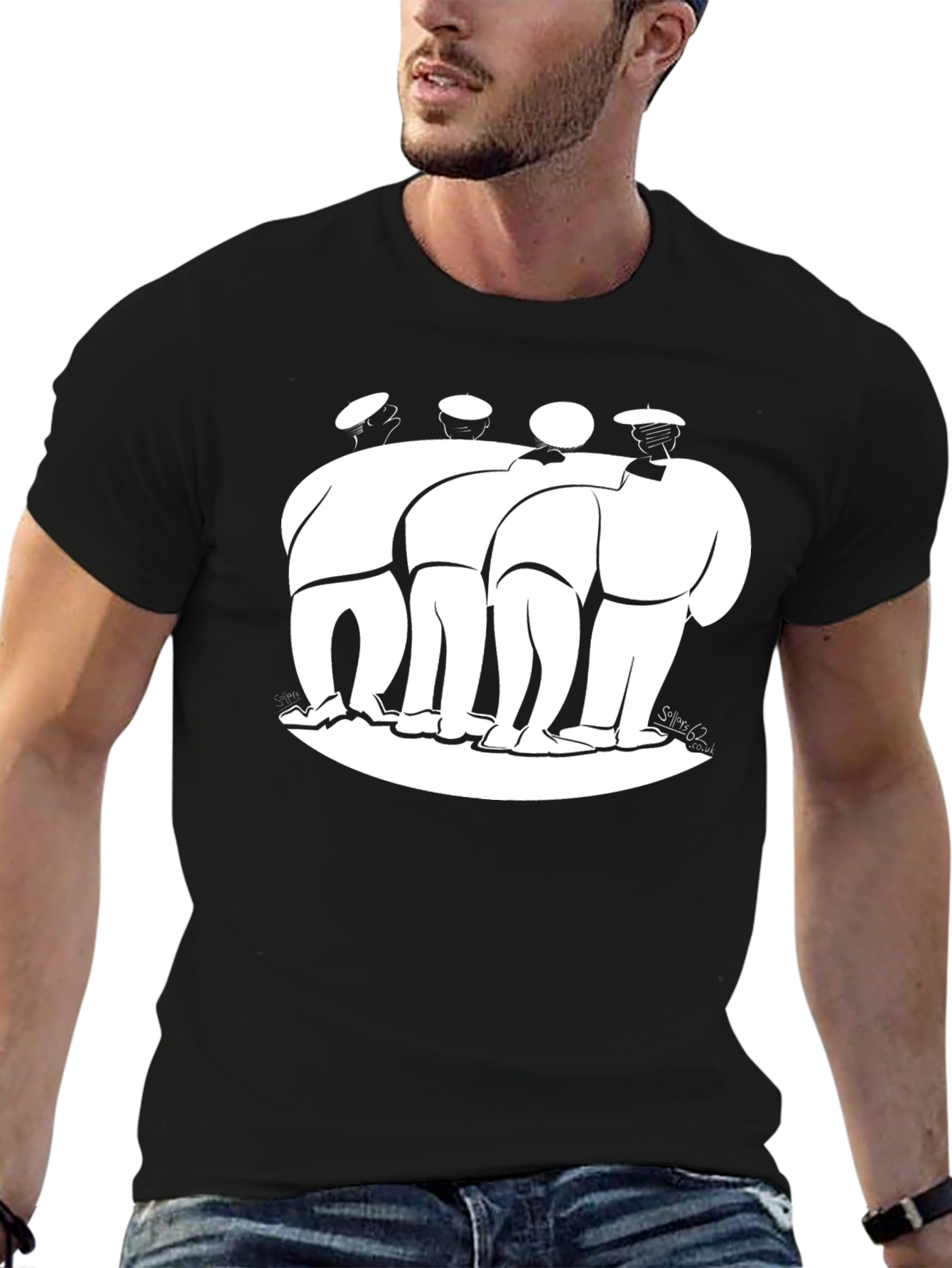 Abstract Men Graphic Black T-Shirt