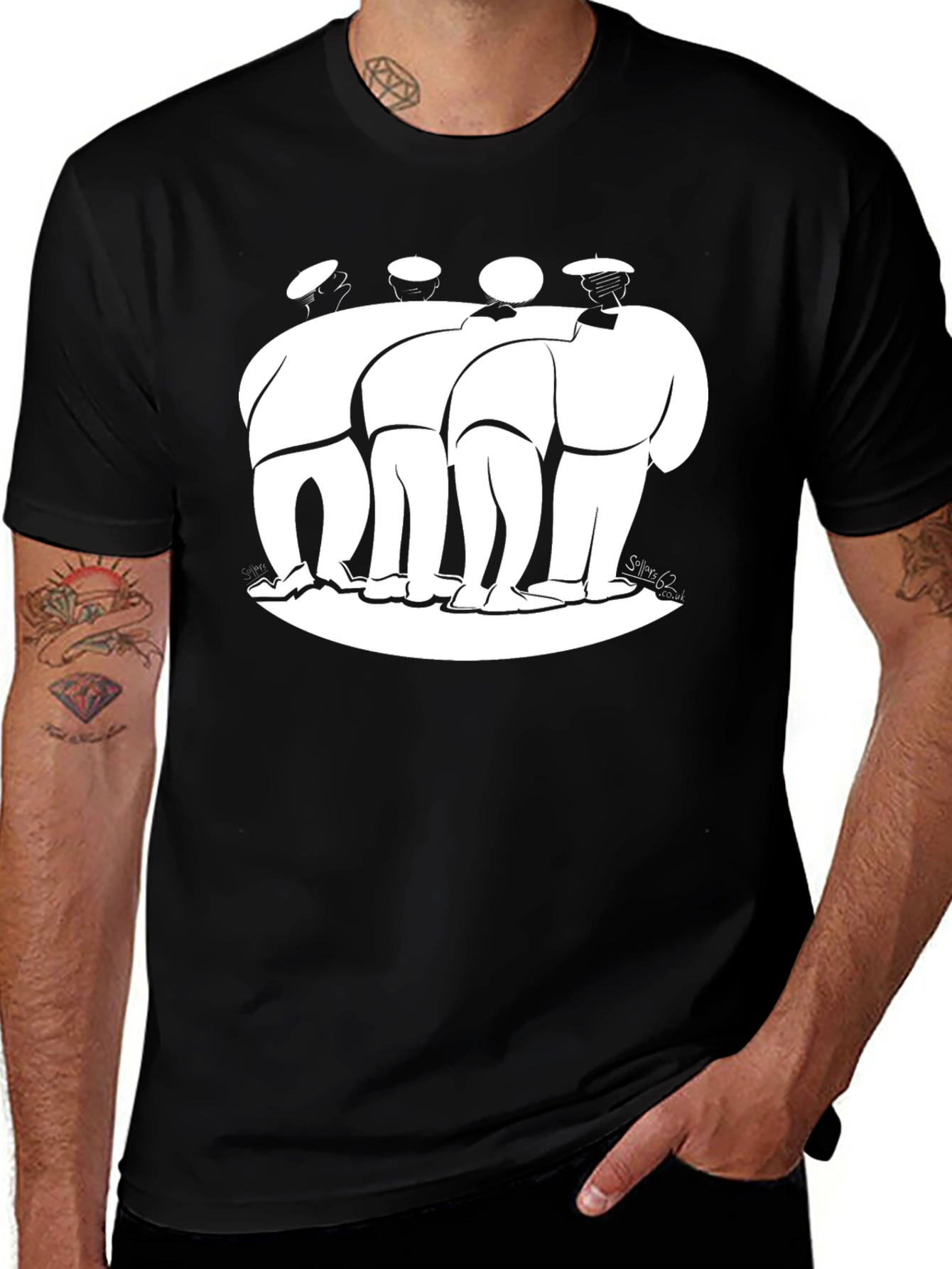 Abstract Men Graphic Black T-Shirt