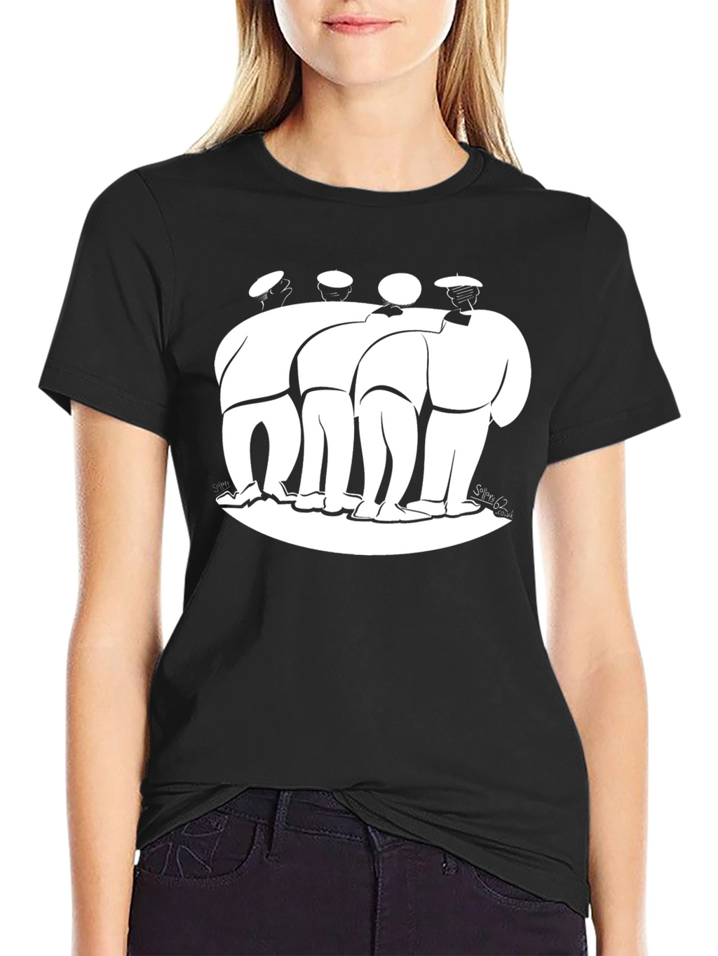 Abstract Men Graphic Black T-Shirt