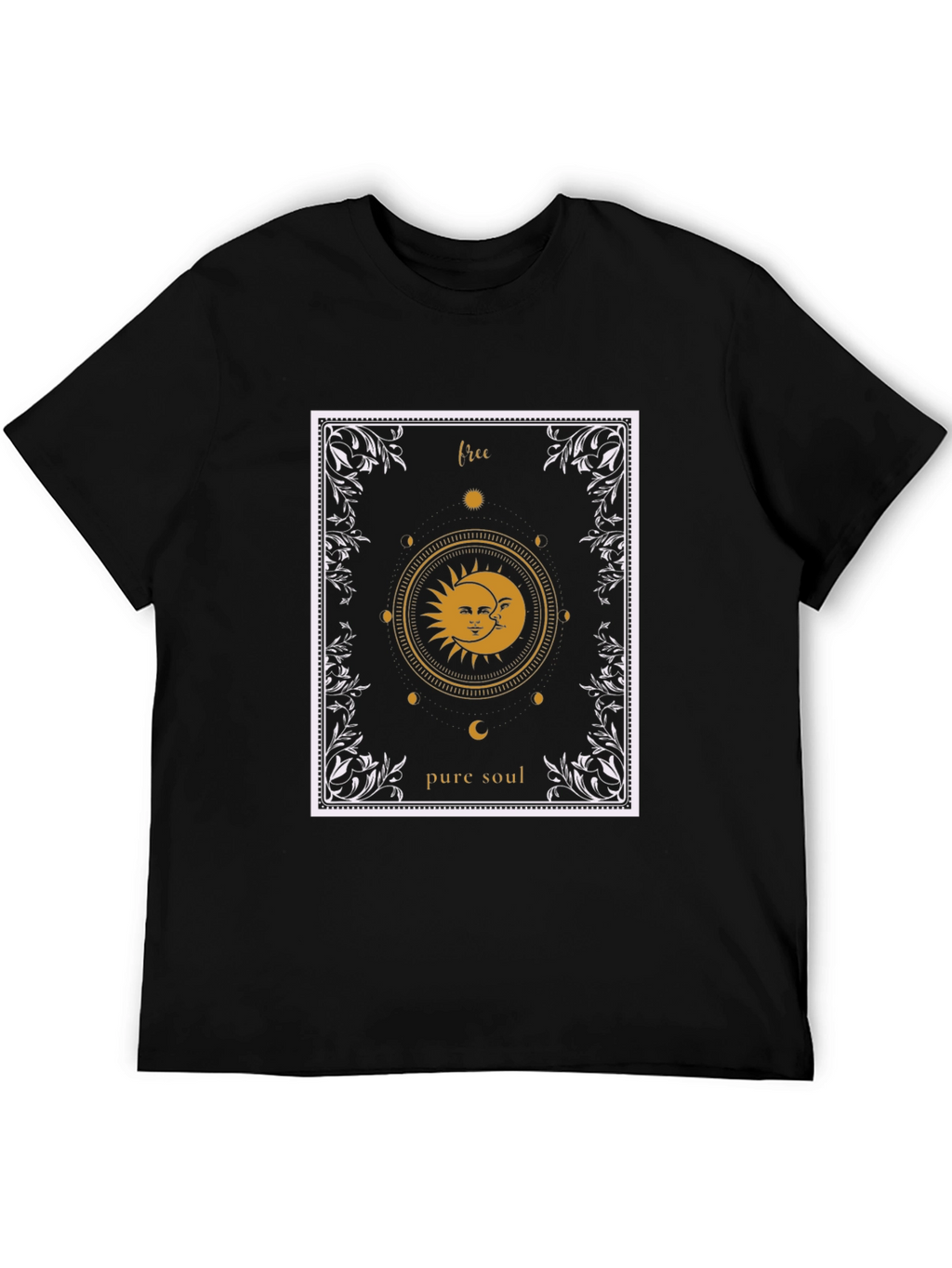 Free Pure Soul Sun and Moon Graphic T-Shirt