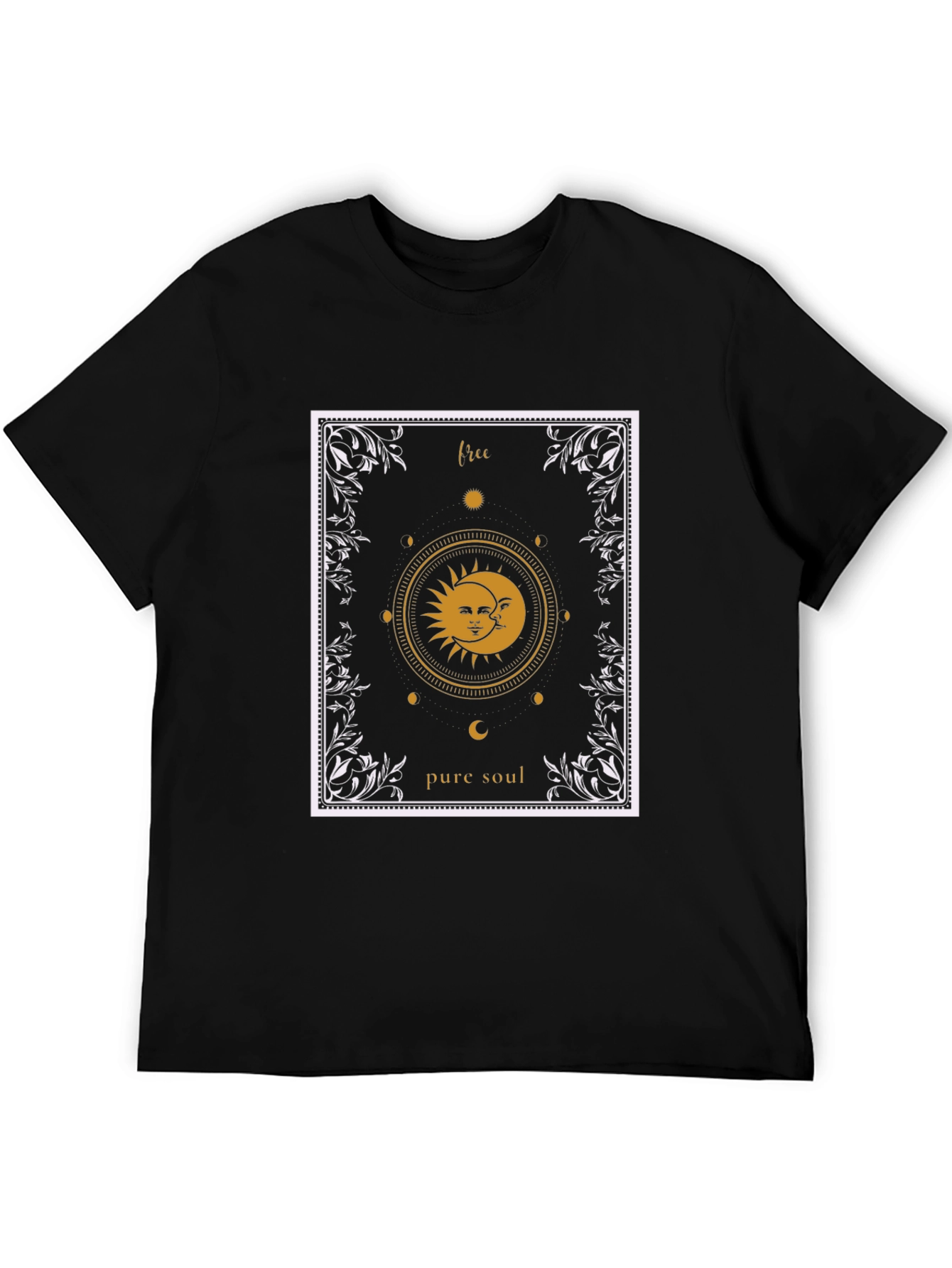 Free Pure Soul Sun and Moon Graphic T-Shirt