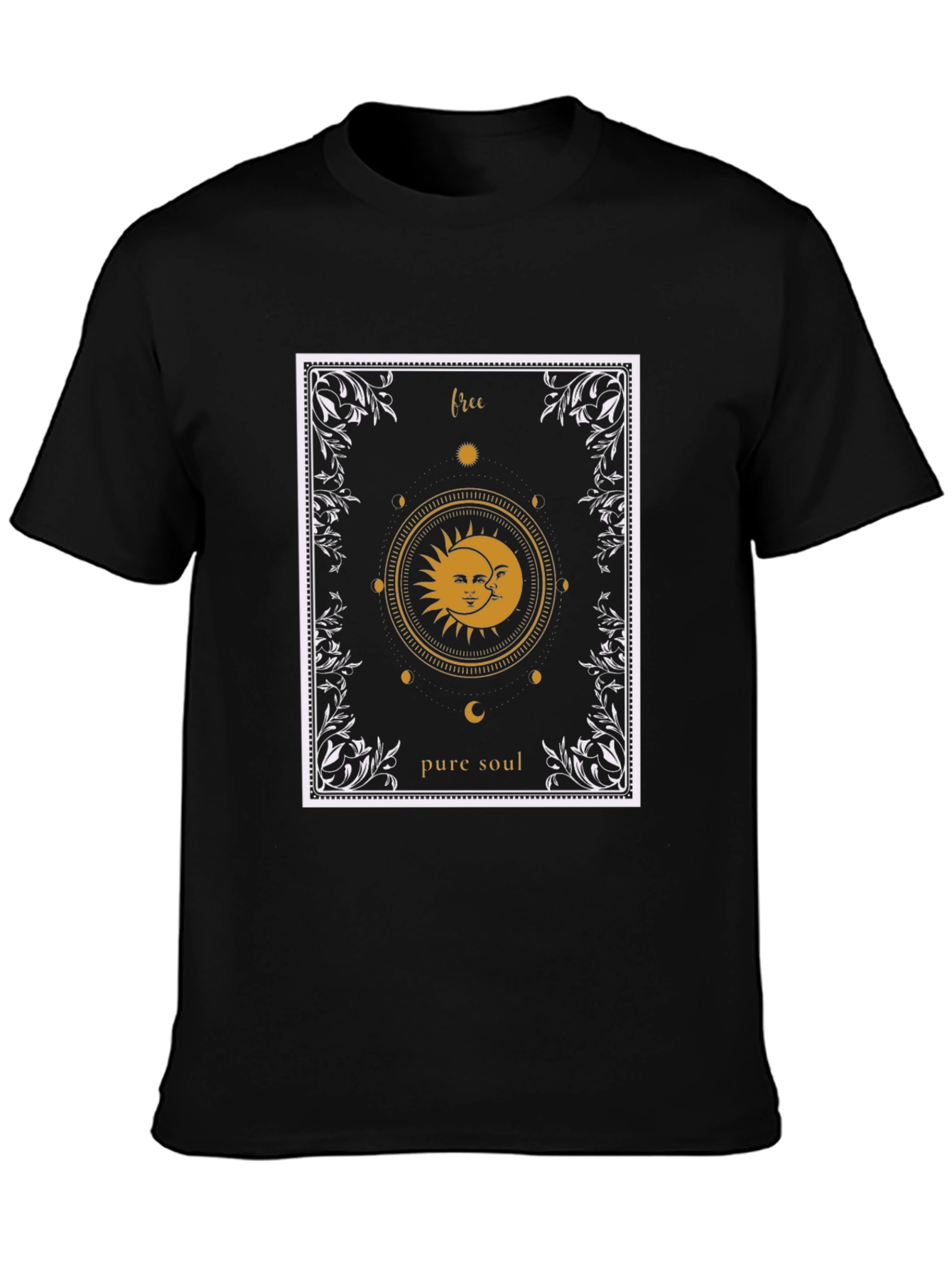 Free Pure Soul Sun and Moon Graphic T-Shirt
