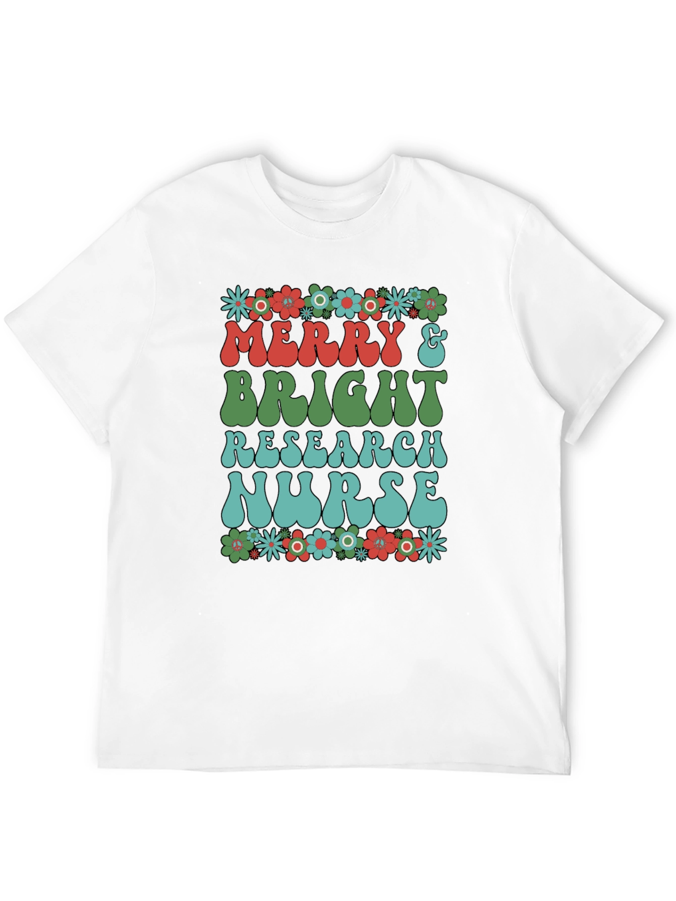 Merry & Bright Research Nurse T-Shirt