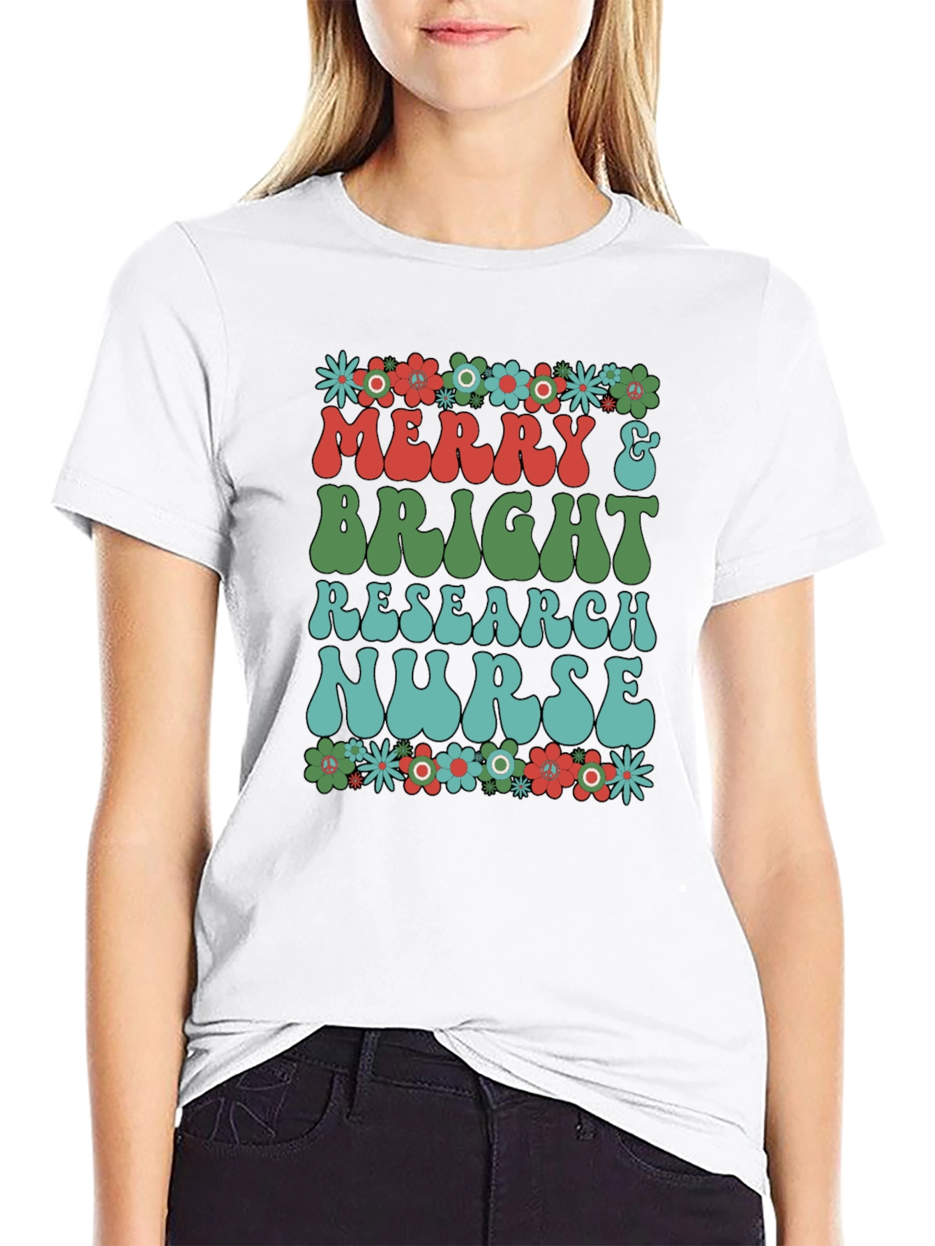 Merry & Bright Research Nurse T-Shirt