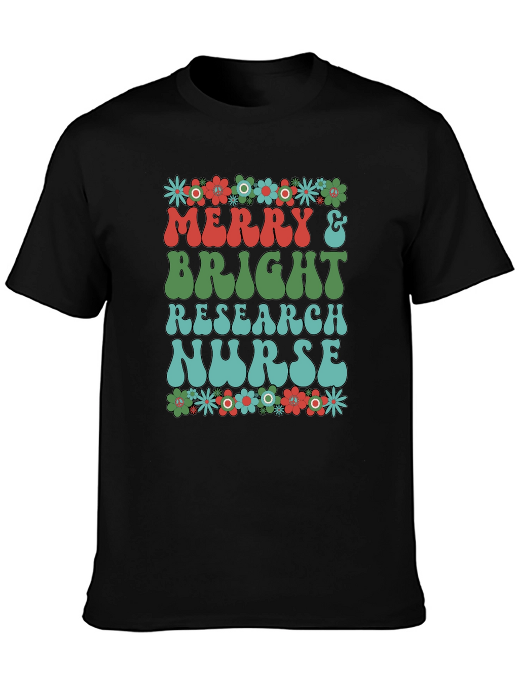 Merry & Bright Research Nurse T-Shirt