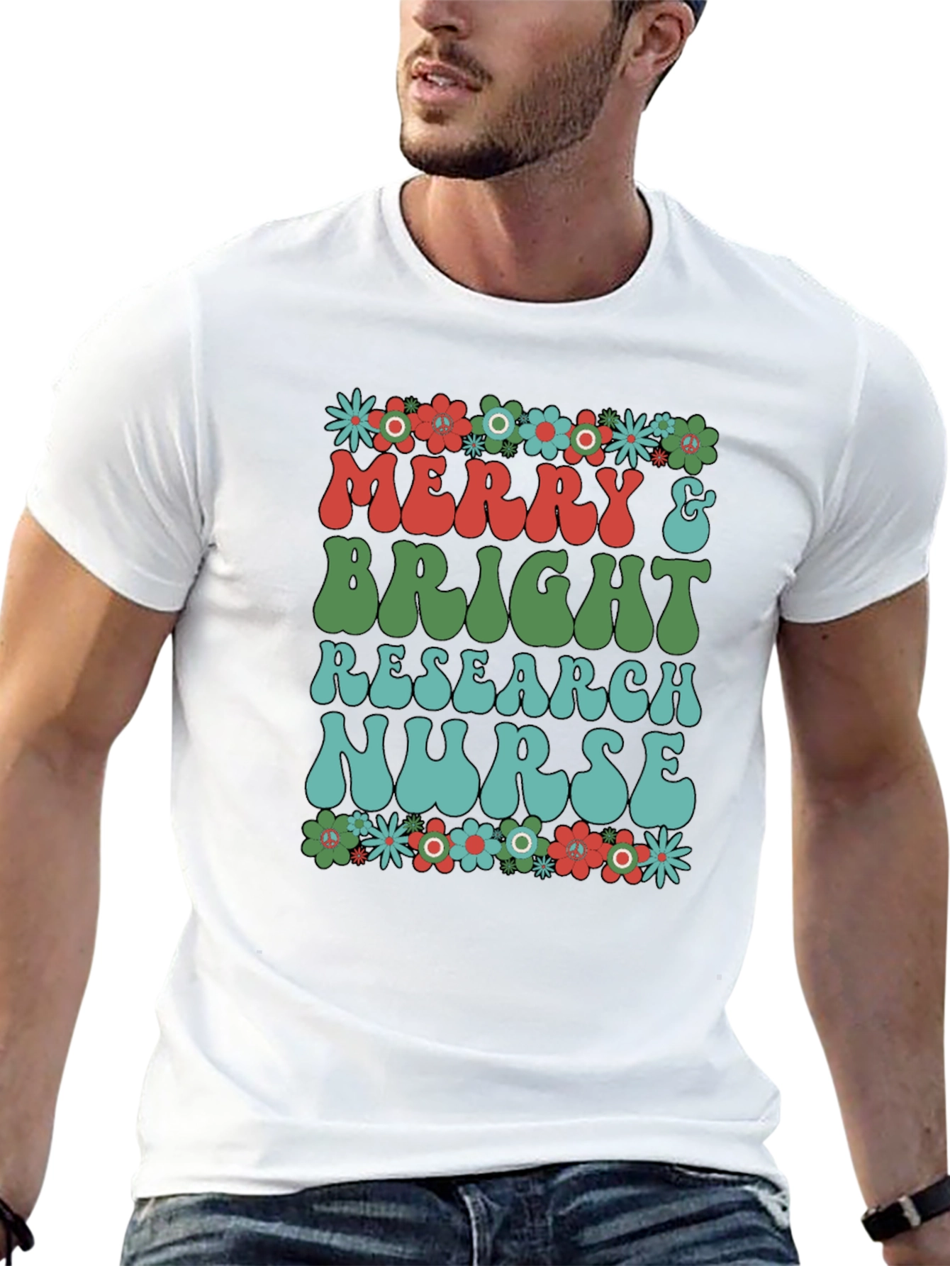 Merry & Bright Research Nurse T-Shirt