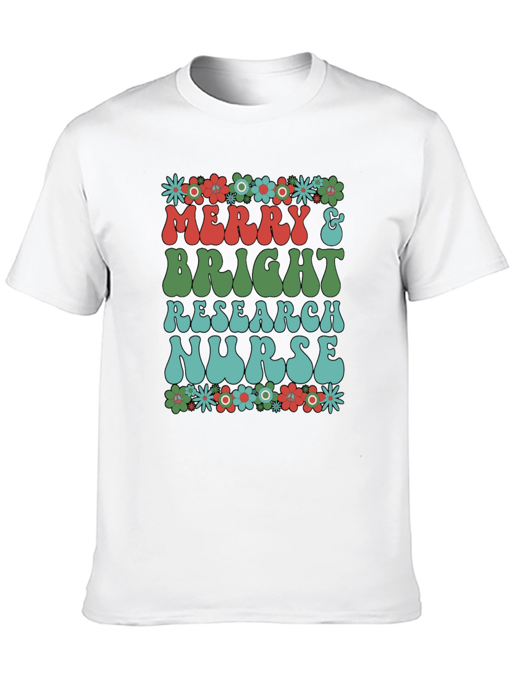 Merry & Bright Research Nurse T-Shirt