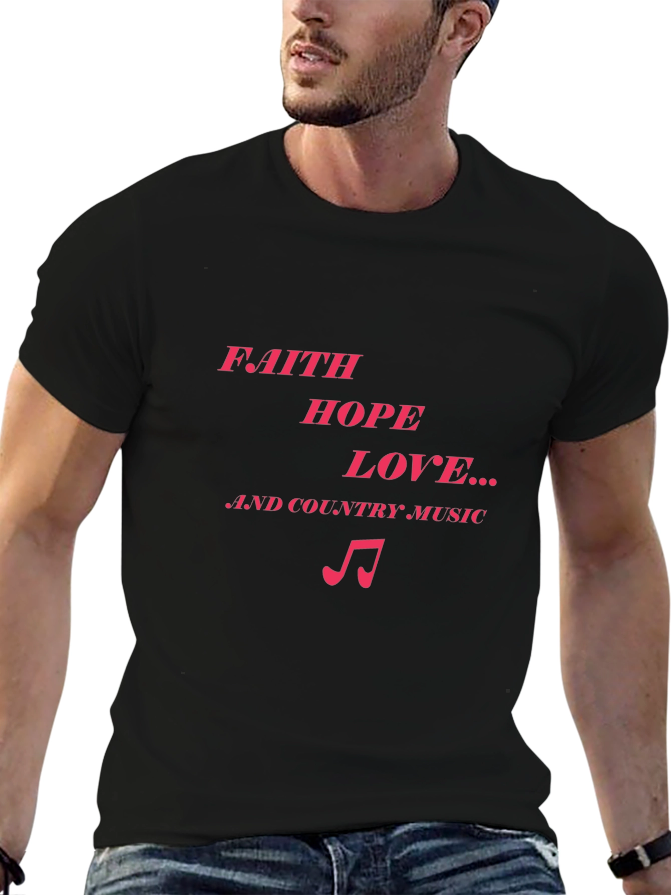 Faith Hope Love Music Graphic T-Shirt