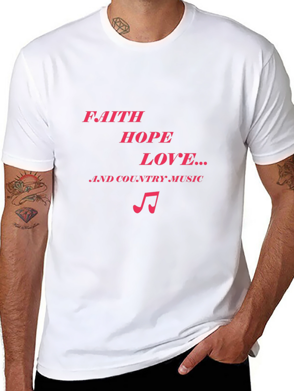 Faith Hope Love Music Graphic T-Shirt