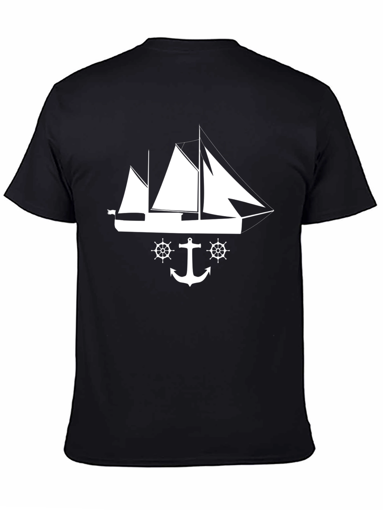 Nautical Anchor & Sailboat Graphic T-Shirt