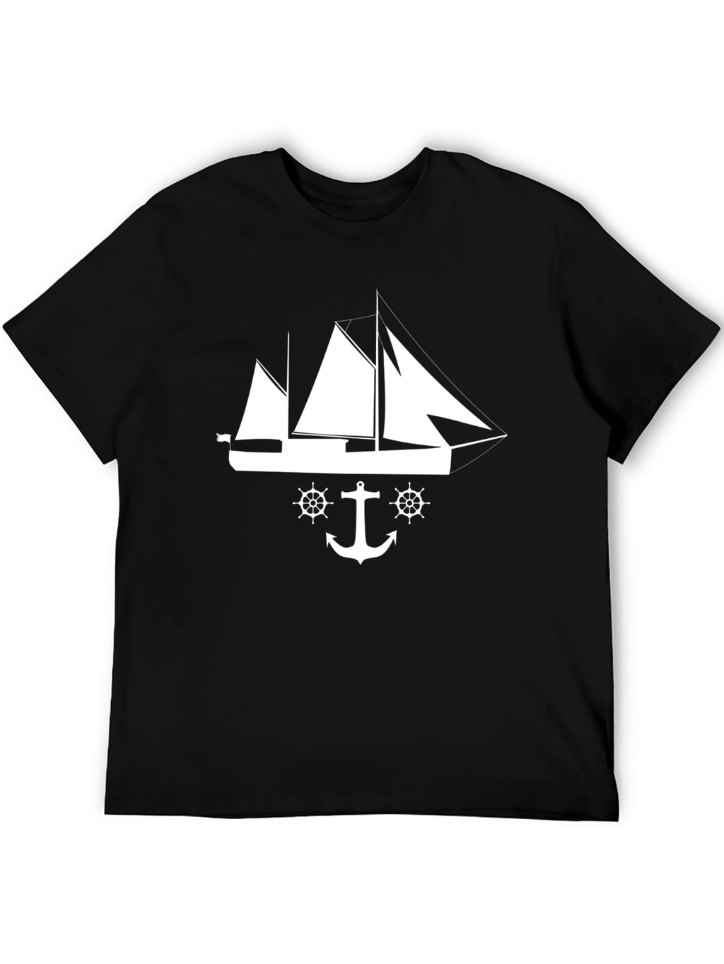 Nautical Anchor & Sailboat Graphic T-Shirt