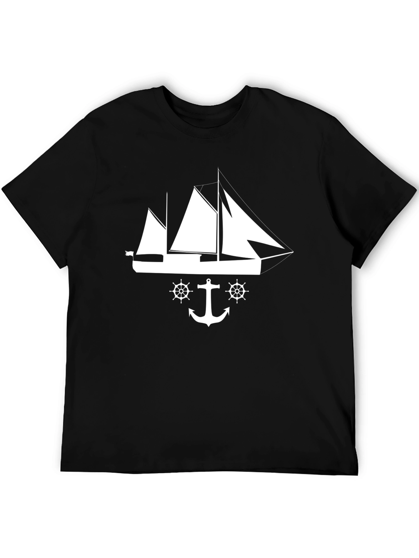 Nautical Anchor & Sailboat Graphic T-Shirt
