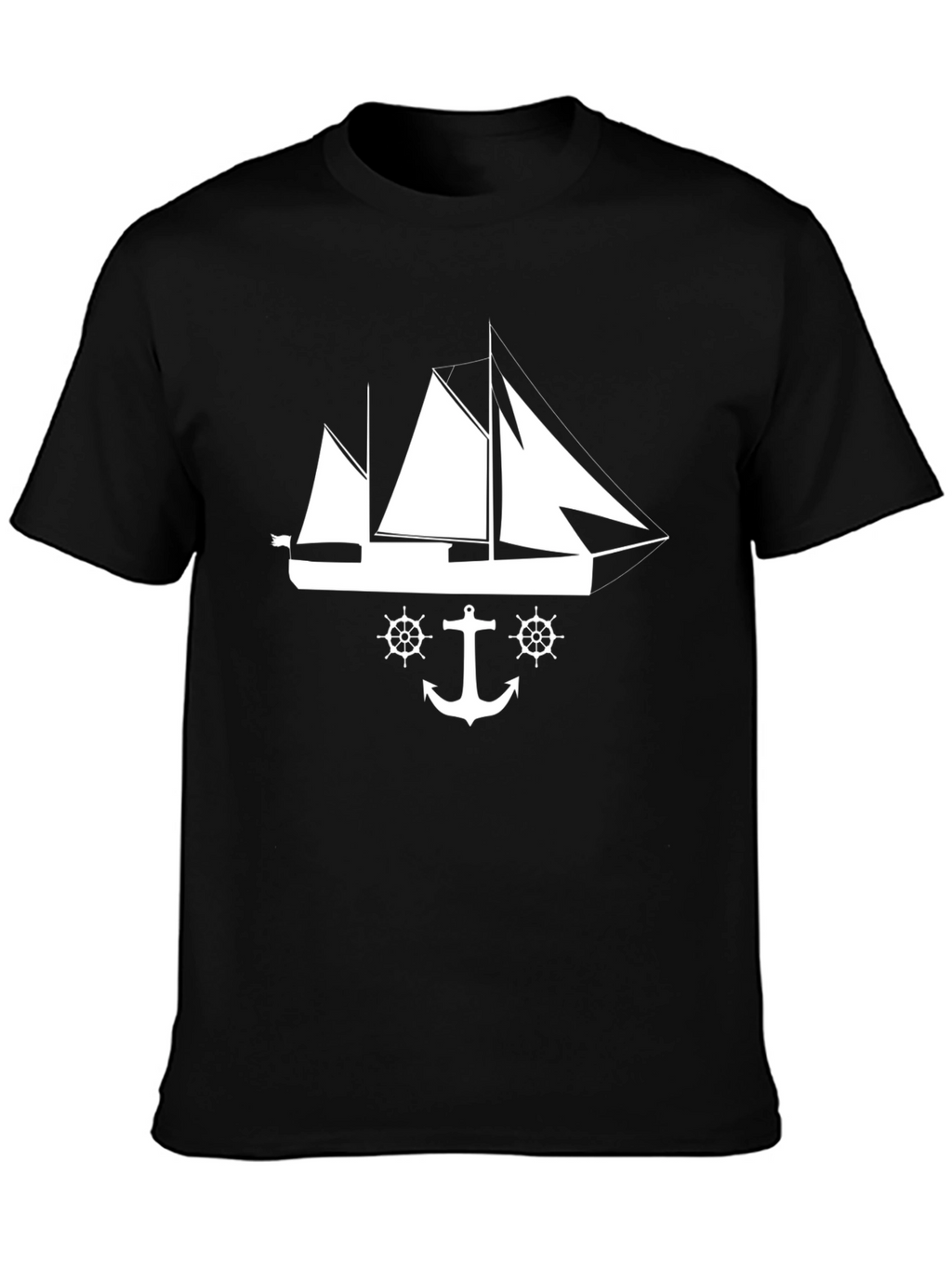 Nautical Anchor & Sailboat Graphic T-Shirt