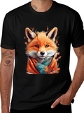 Fox Graphic Tee - Stylish Animal Print Shirt