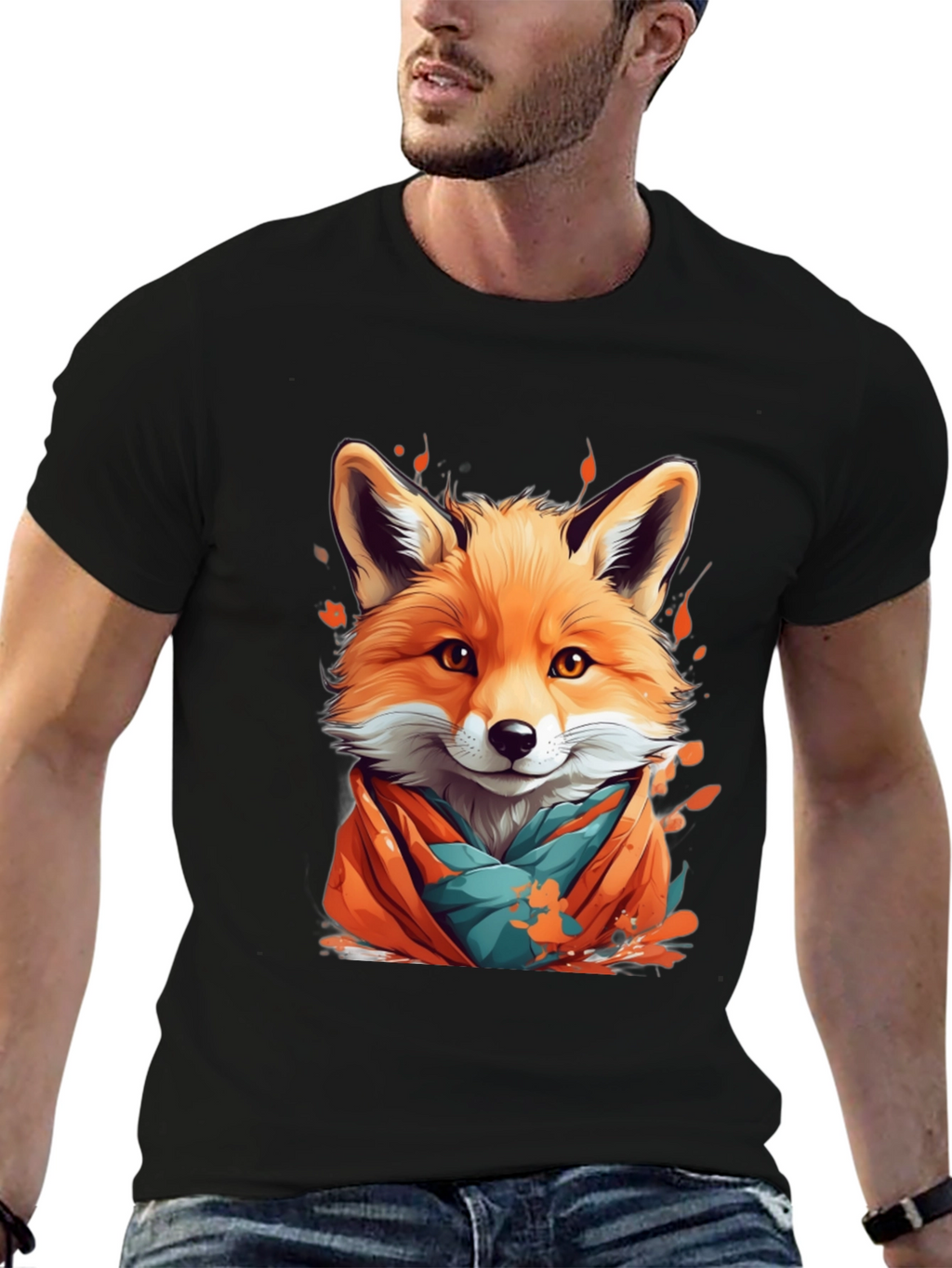 Fox Graphic Tee - Stylish Animal Print Shirt