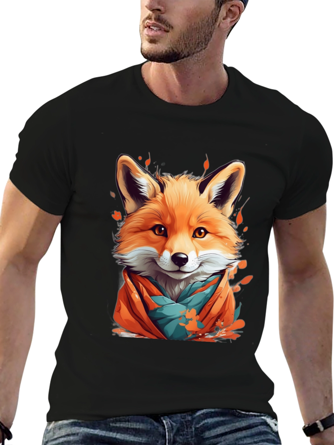 Fox Graphic Tee - Stylish Animal Print Shirt
