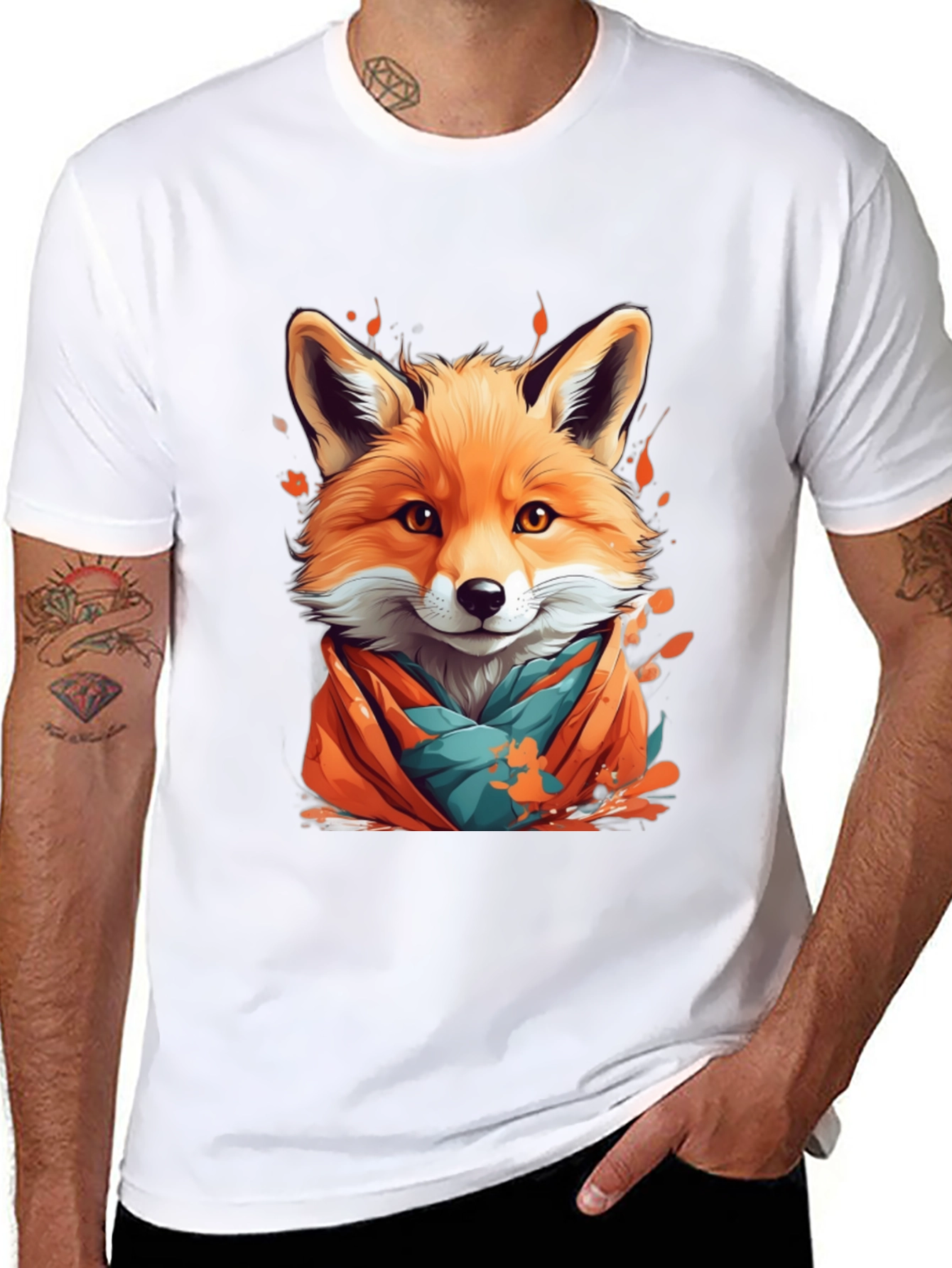 Fox Graphic Tee - Stylish Animal Print Shirt