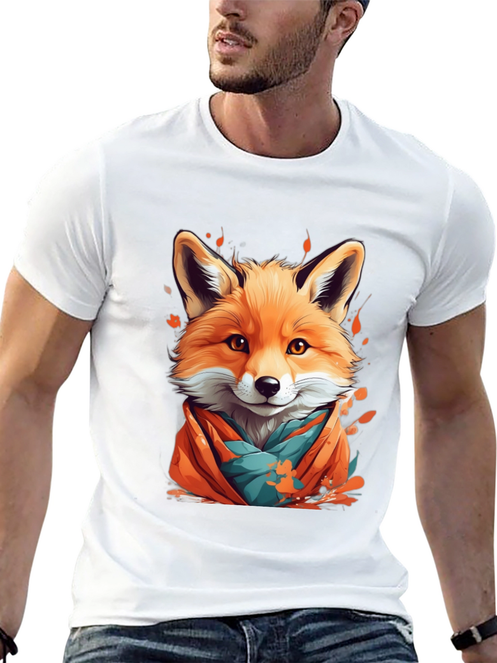 Fox Graphic Tee - Stylish Animal Print Shirt