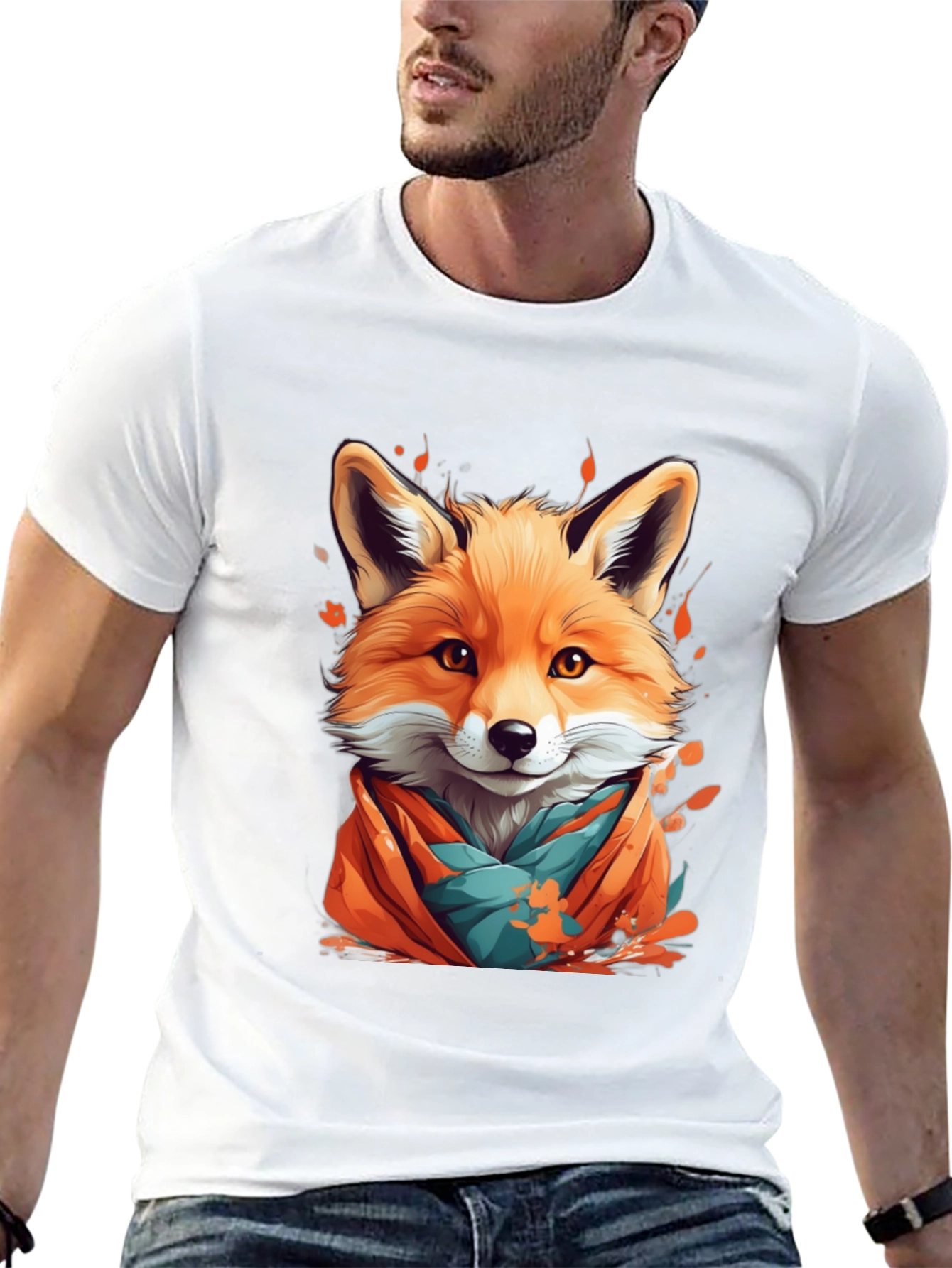 Fox Graphic Tee - Stylish Animal Print Shirt