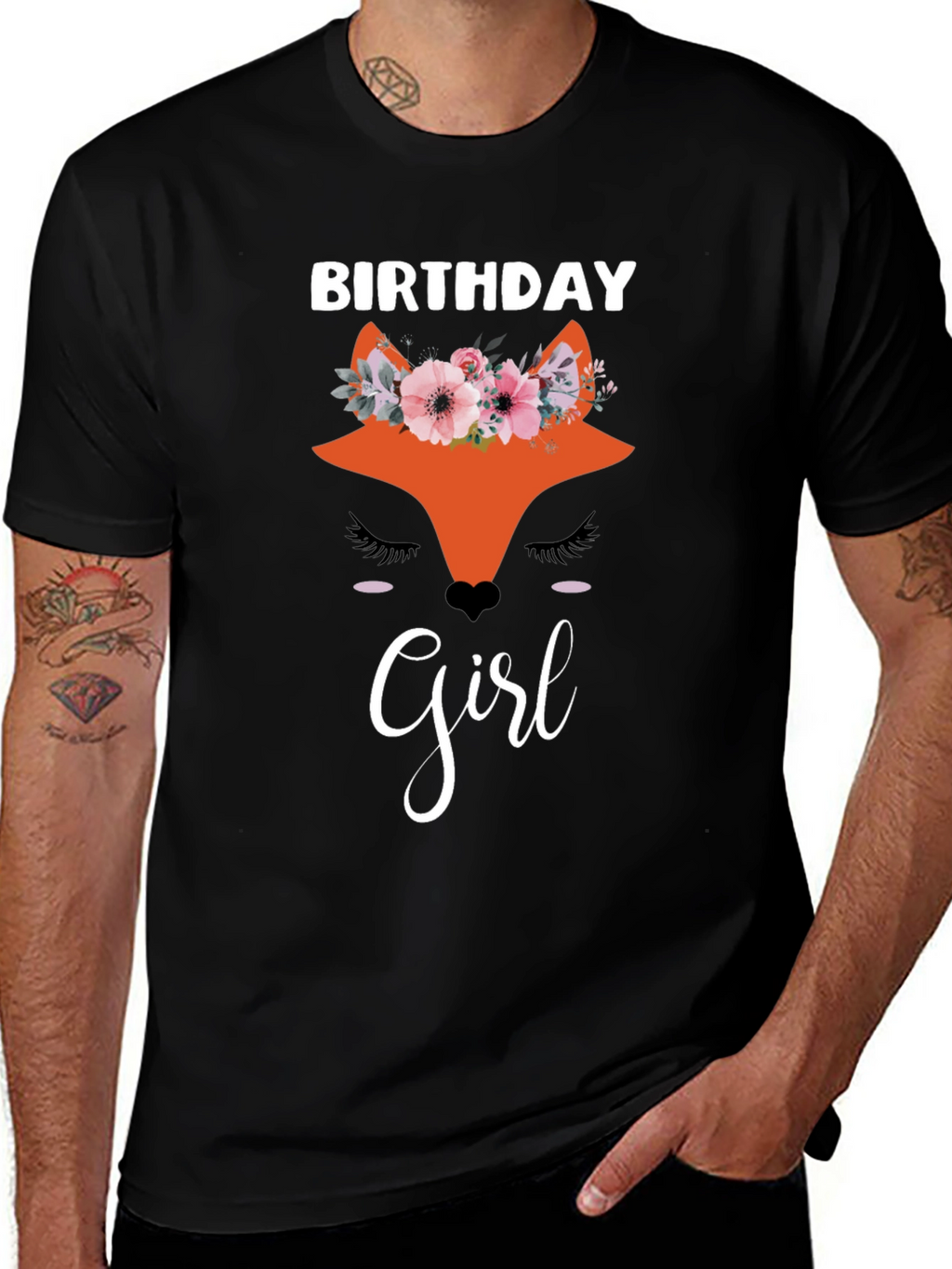 Birthday Girl Fox Graphic Tee - Womens T-Shirt