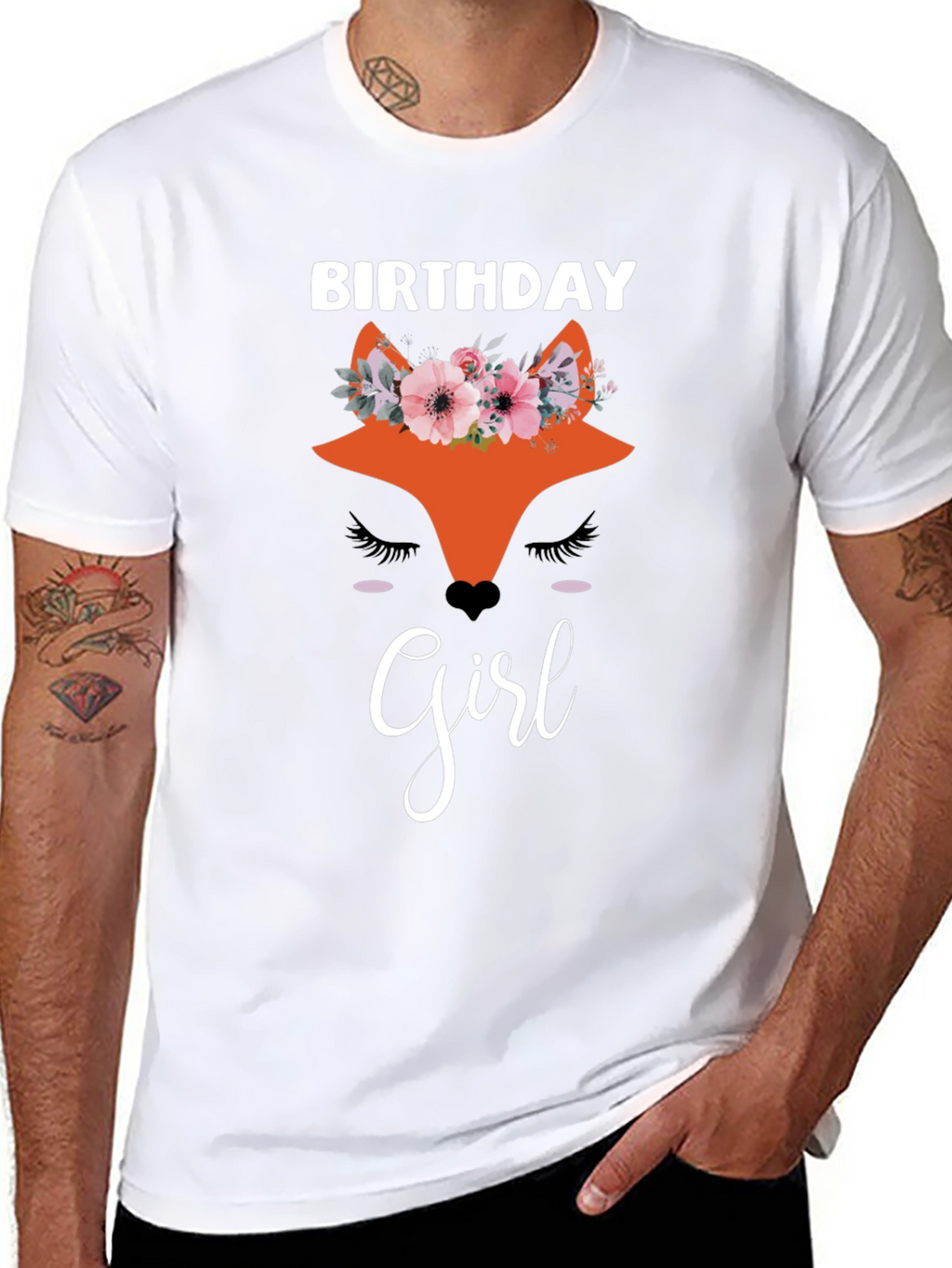 Birthday Girl Fox Graphic Tee - Womens T-Shirt