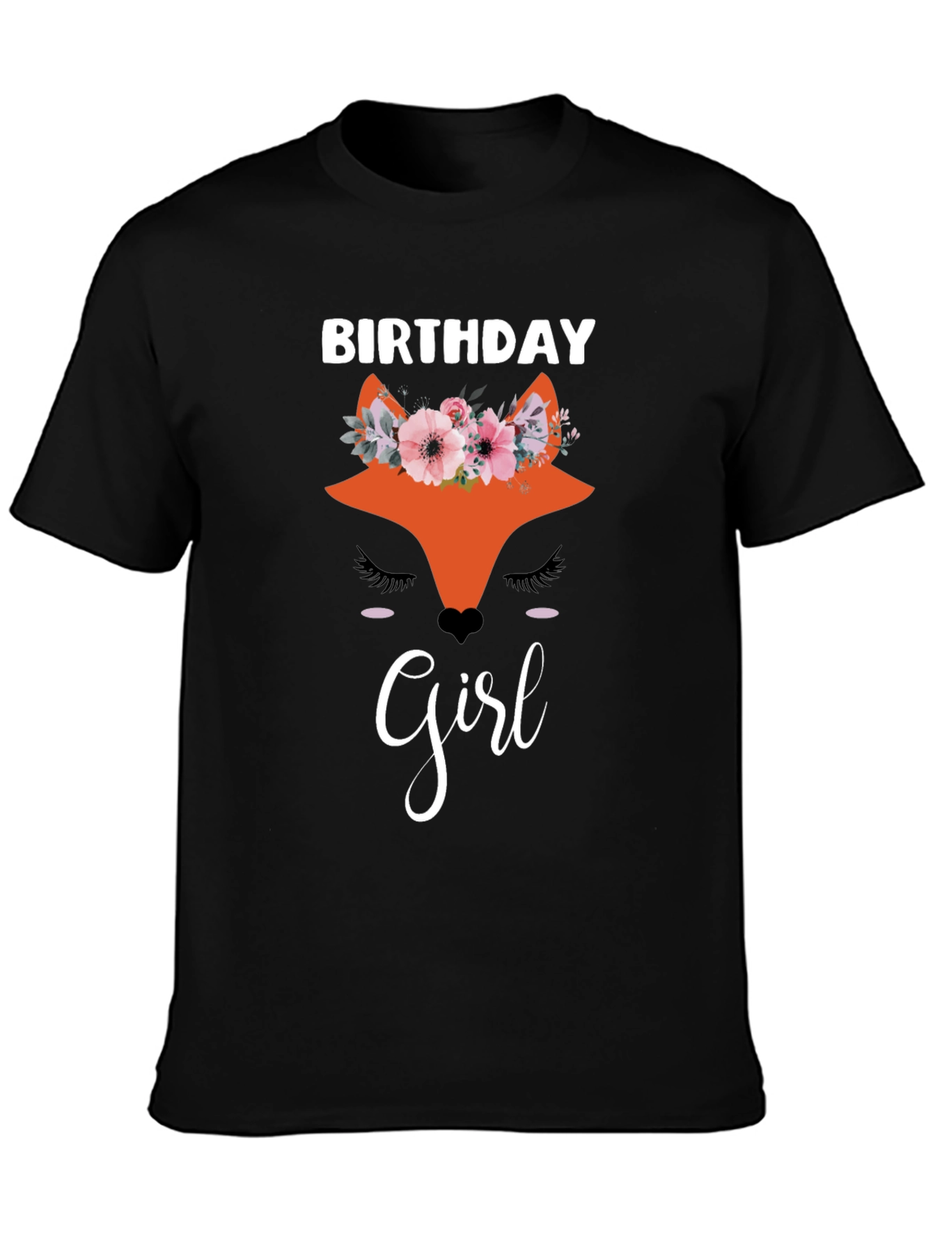 Birthday Girl Fox Graphic Tee - Womens T-Shirt