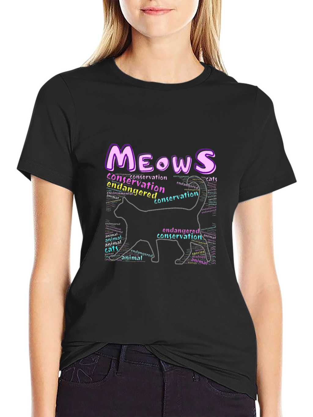 Meows Endangered Cats Conservation T-Shirt
