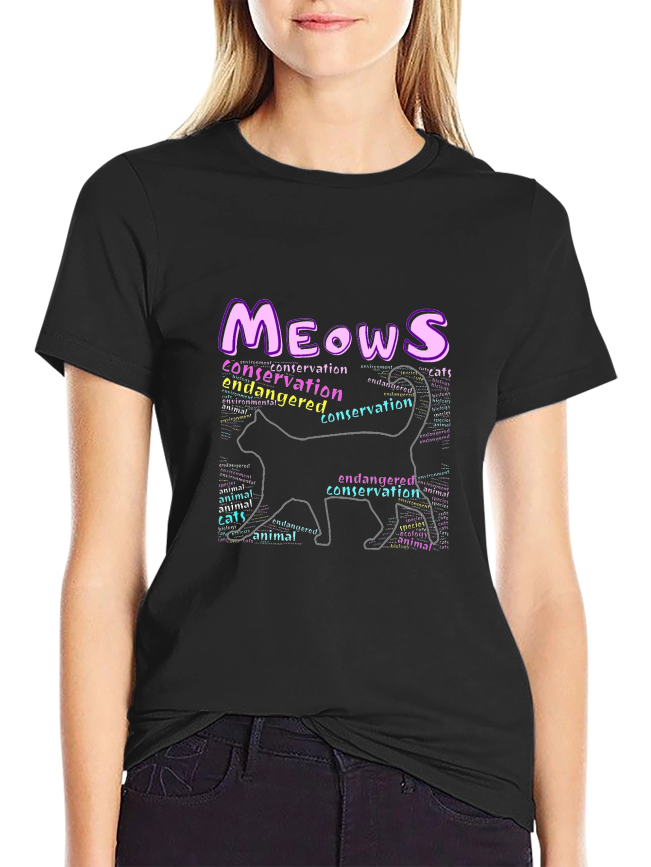 Meows Endangered Cats Conservation T-Shirt