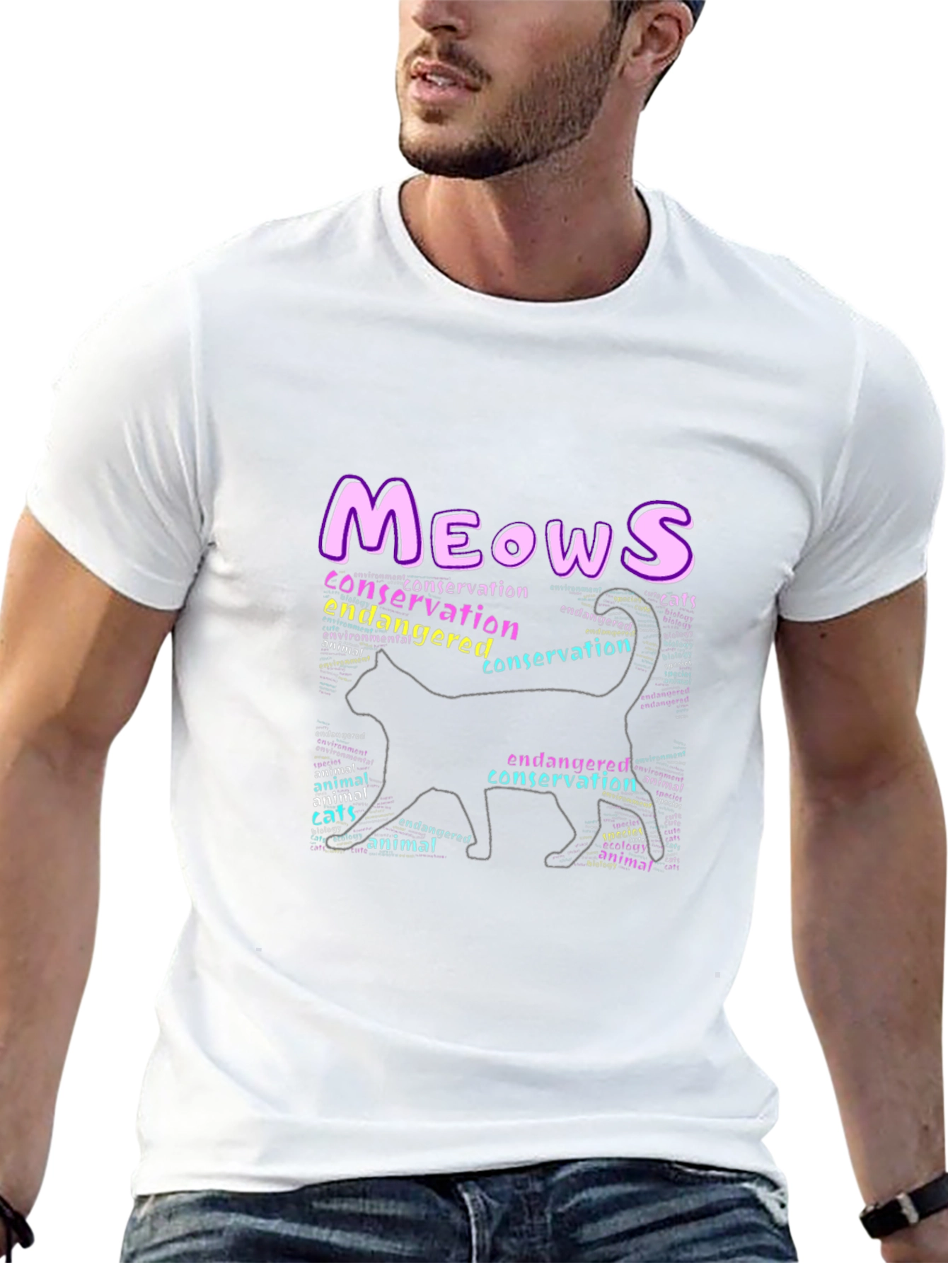 Meows Endangered Cats Conservation T-Shirt