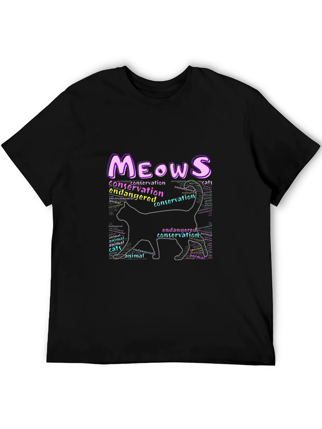 Meows Endangered Cats Conservation T-Shirt