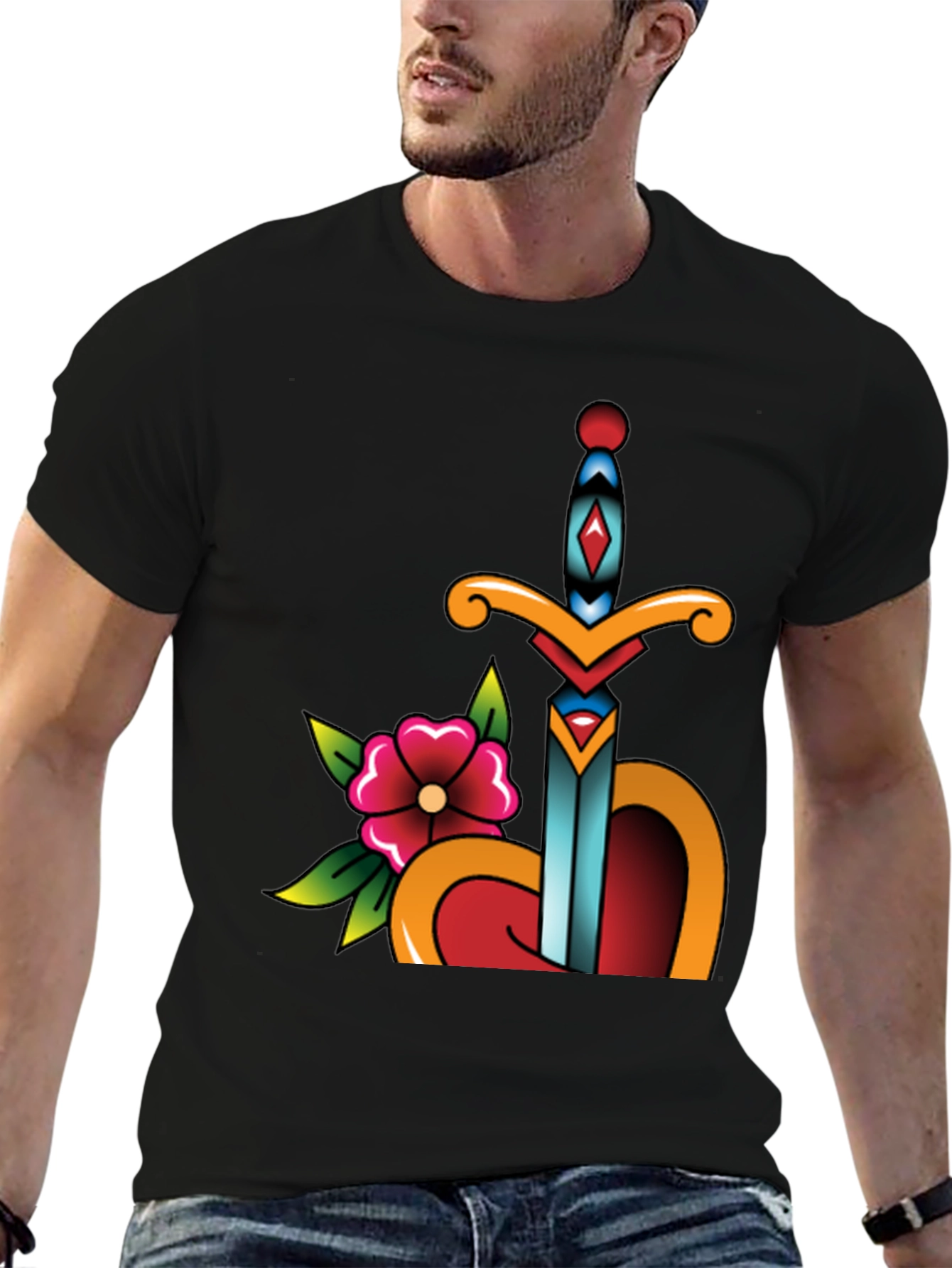 Sword Through Heart Graphic Tee