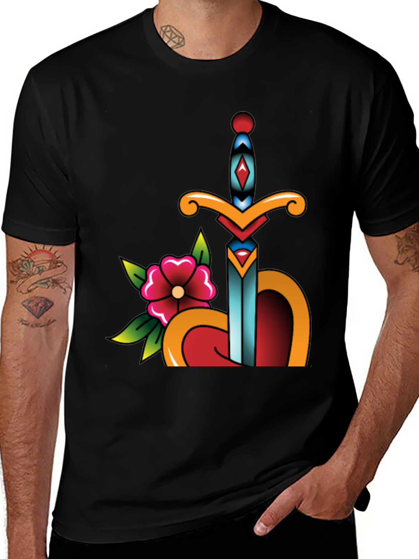 Sword Through Heart Graphic Tee