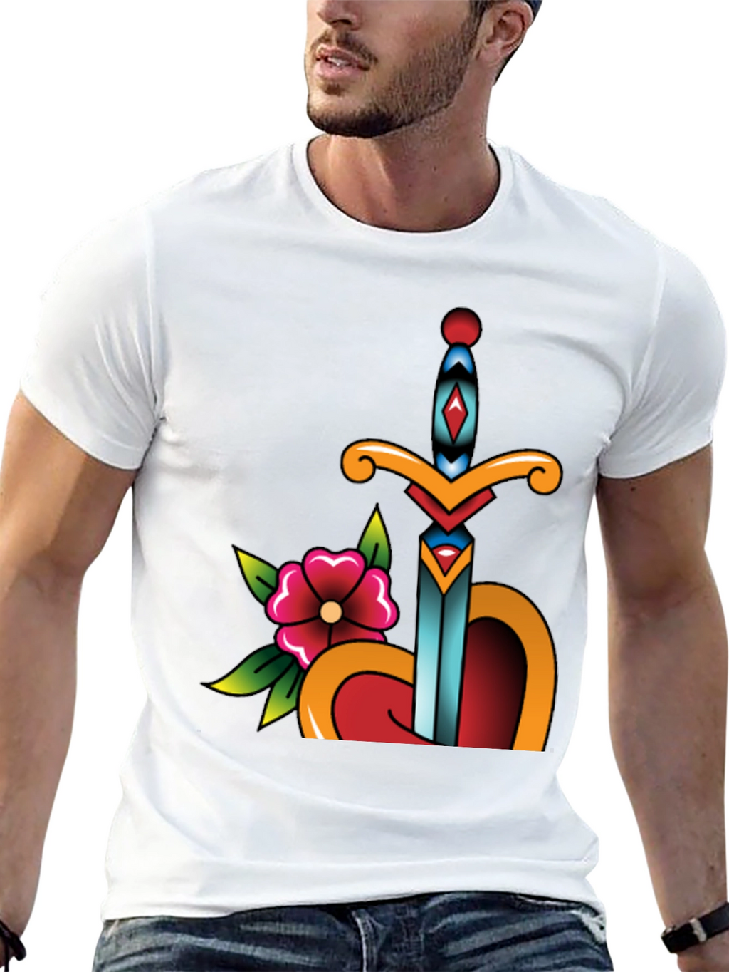 Sword Through Heart Graphic Tee